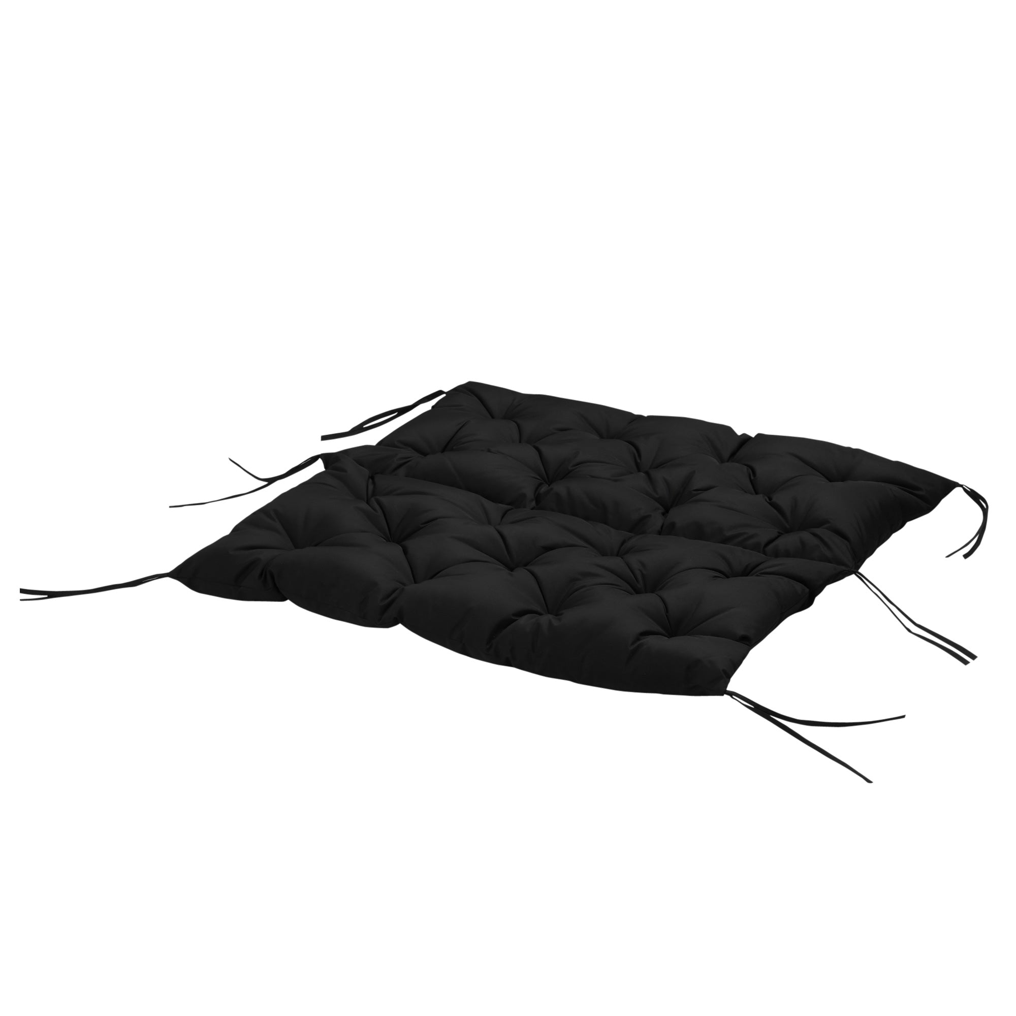 Outsunny 3 Sitzer Bankauflage 100x98x8 cm Bankkissen mit Bändern, Bankpolster für Gartenmöbel Hollywoodschaukel, Schwarz
