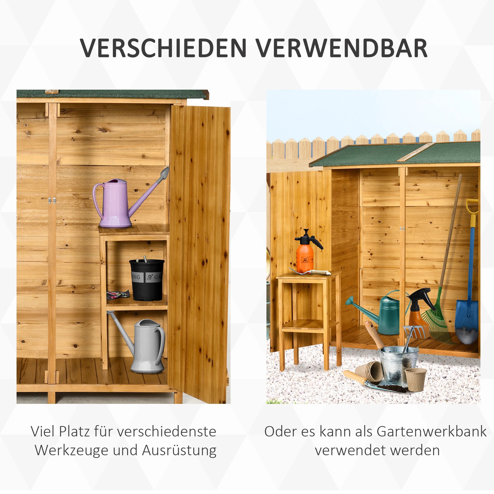 Outsunny Gartenschrank 140?×?75?×?157?cm Tannenholz Natur