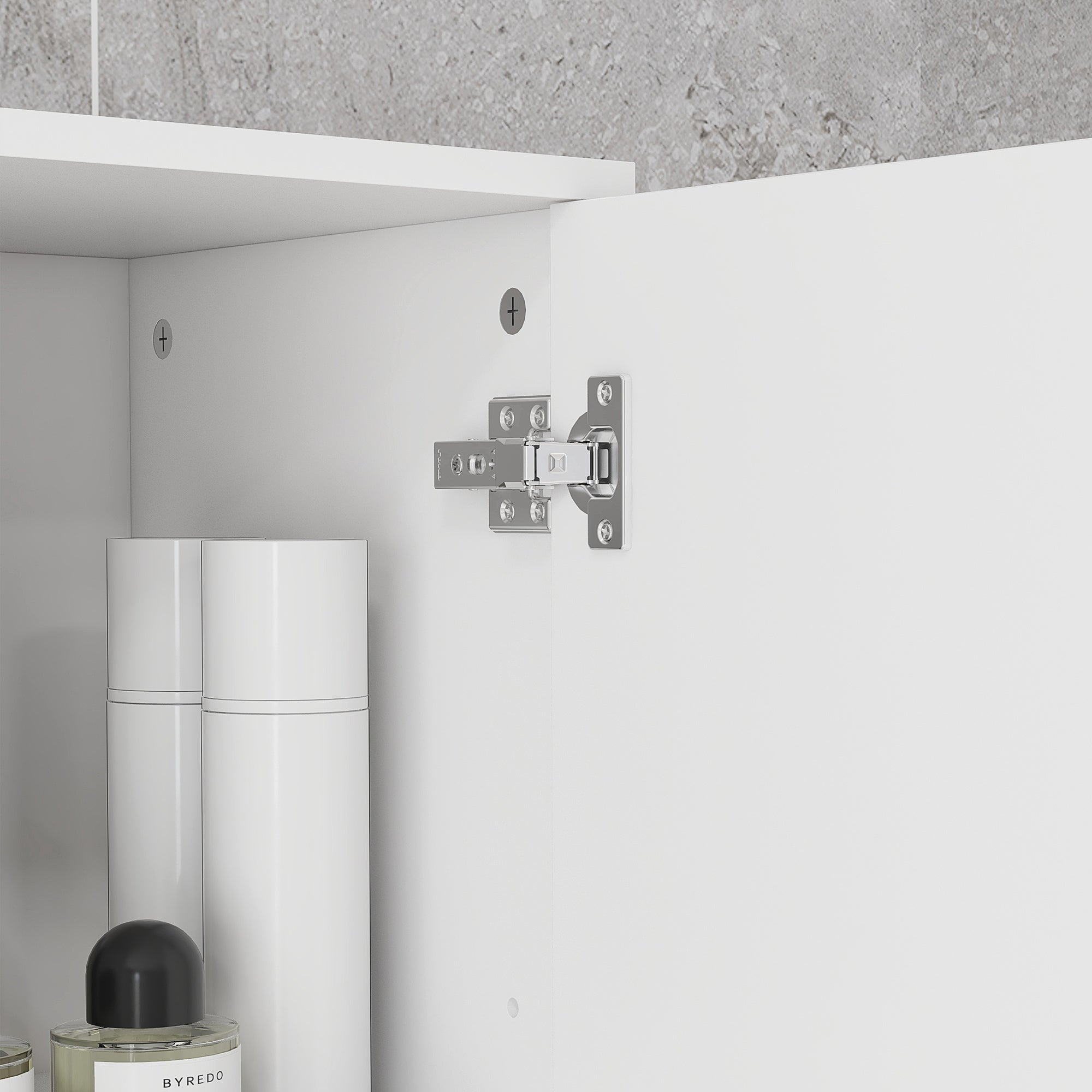 kleankin Badezimmerschrank, Badkommode, mit Regalen und Schublade, verstellbar, Weiß