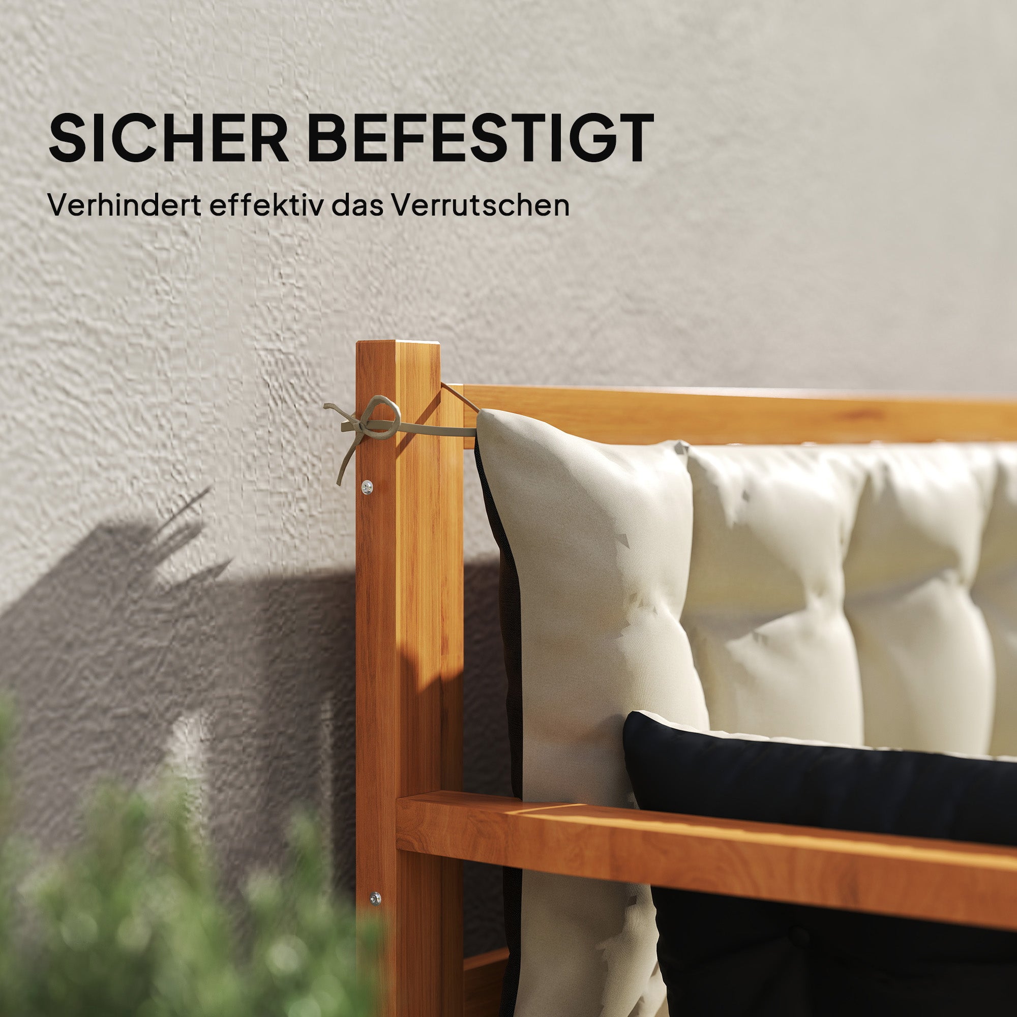 Outsunny Outdoor-Kissen-Set für Bank oder Hollywoodschaukel, zweifarbig, Polyester, Schaumstoff, 180 x 110 x 8 cm, Beige+Schwarz