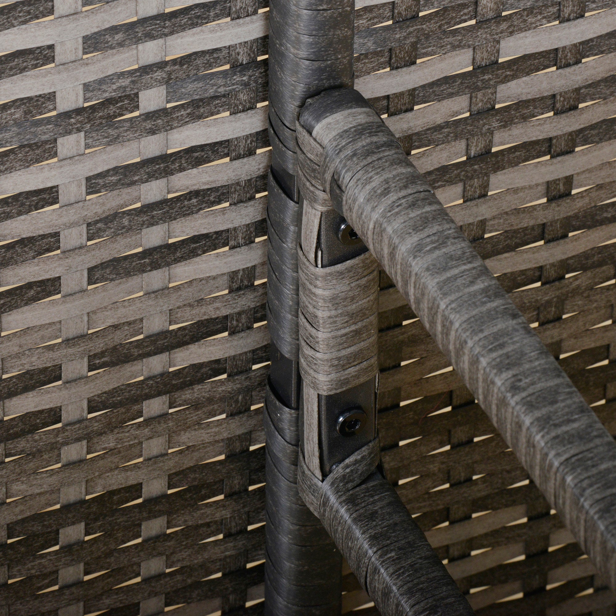 Outsunny Gartenmöbel-Set aus PE-Rattan, für 5 Personen, Rattan-Lounge-Set, abnehmbare Polster, Grau + Braun