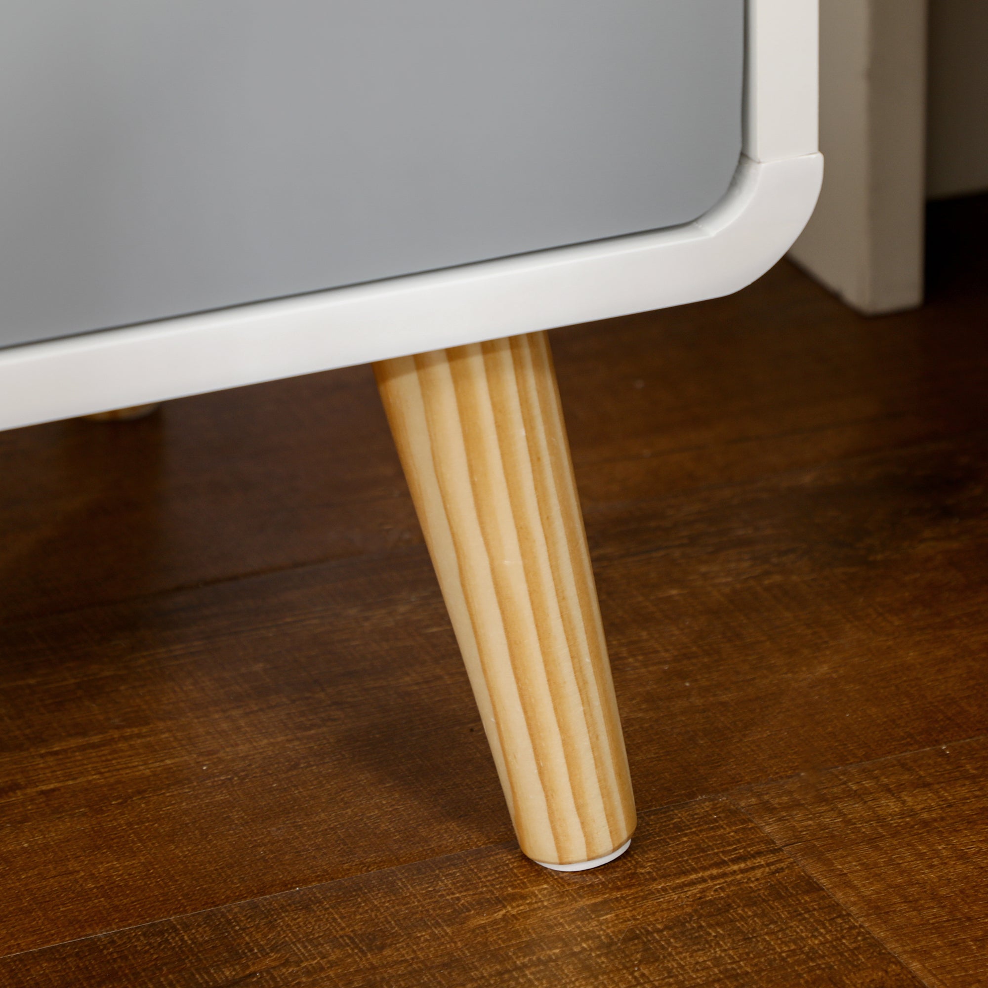 HOMCOM Nachttisch, skandinavisches Design, große Schublade, wasserfeste Lackierung, 40 x 38 x 58 cm, Weiß