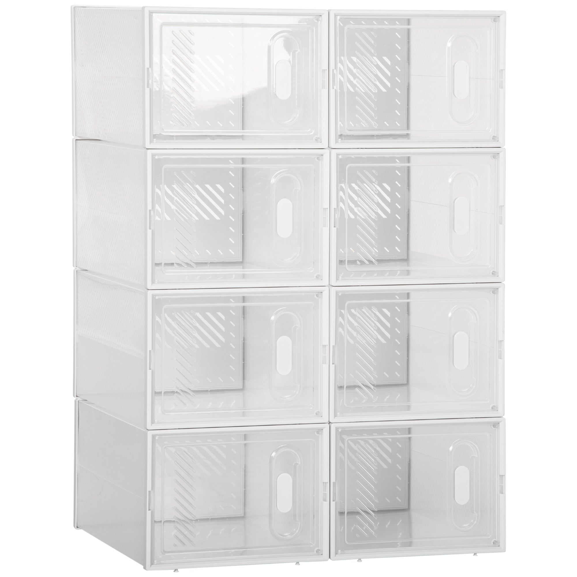 HOMCOM Modulares Regalsystem mit 8 Fächern, Steckregal, 25 cm x 35 cm x 19 cm, Transparent