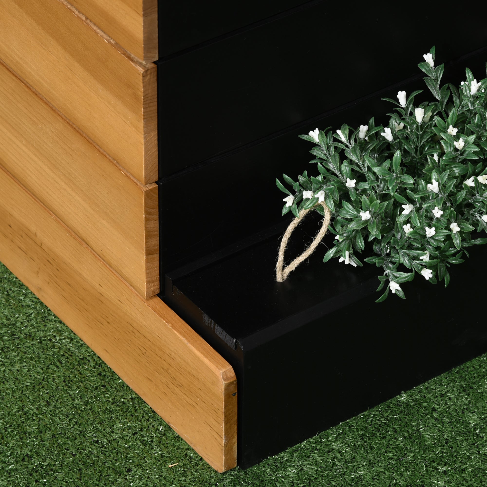 Outsunny Hochbeet mit 4 Pflanzkästen, Selbstbewässerungssystem, Vliesverkleidung, wetterbeständig, 79,5 cm x 49,5 cm x 80 cm