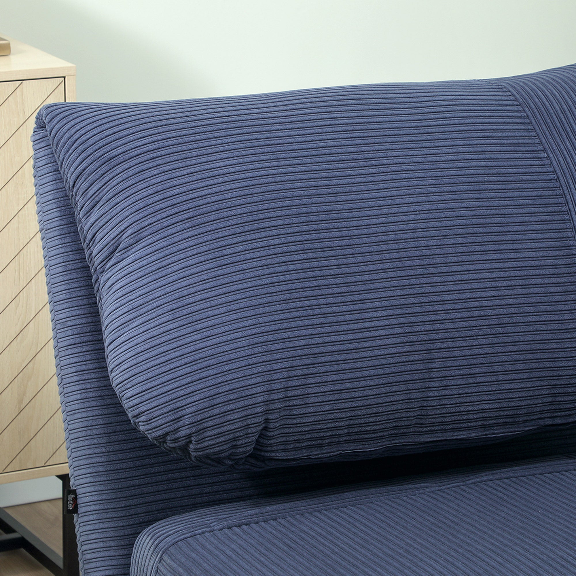 HOMCOM 2-in-1 Schlafsessel Gästebett, verstellbare  Kopfstütze Cord-Optik 82 cm x 8 cm x 83 cm Blau