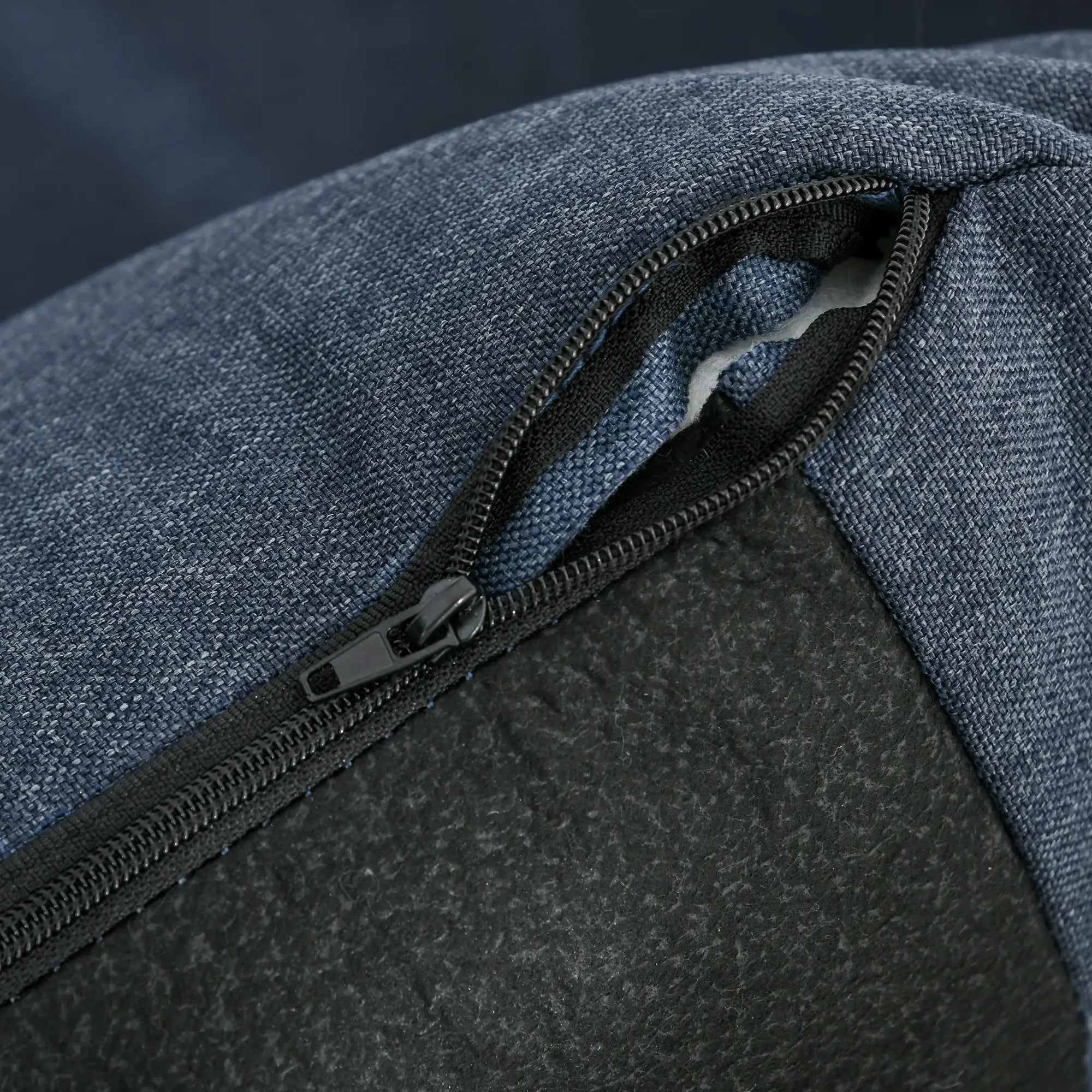 HOMCOM 2-Sitzer Sofa mit Leinenoptik & Stahlbeinen, Dunkelblau