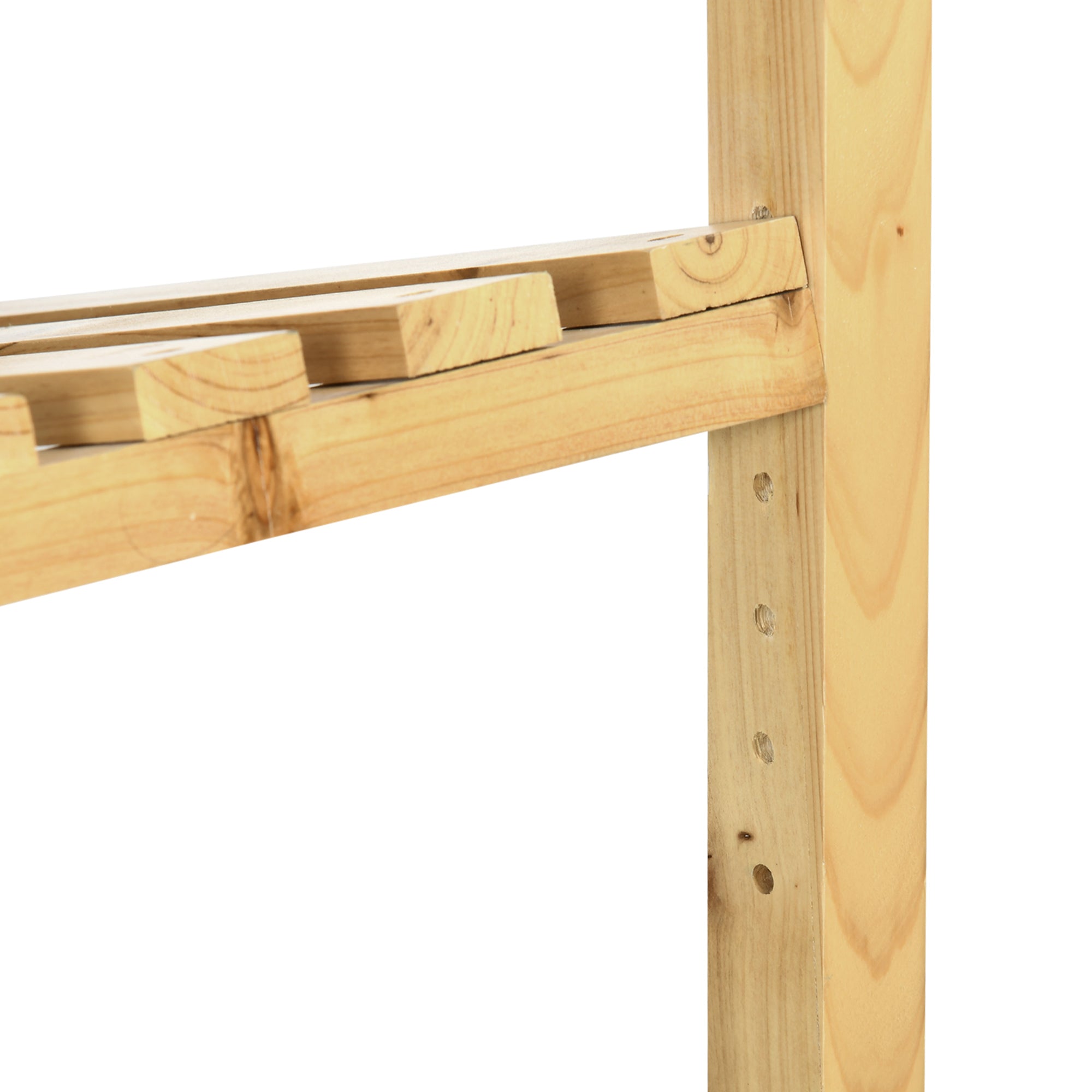 Outsunny Regal für Getränkekisten Kistenständer bis 4 Kisten Naturholz 2 Etagen 74 x 45 x 111 cm