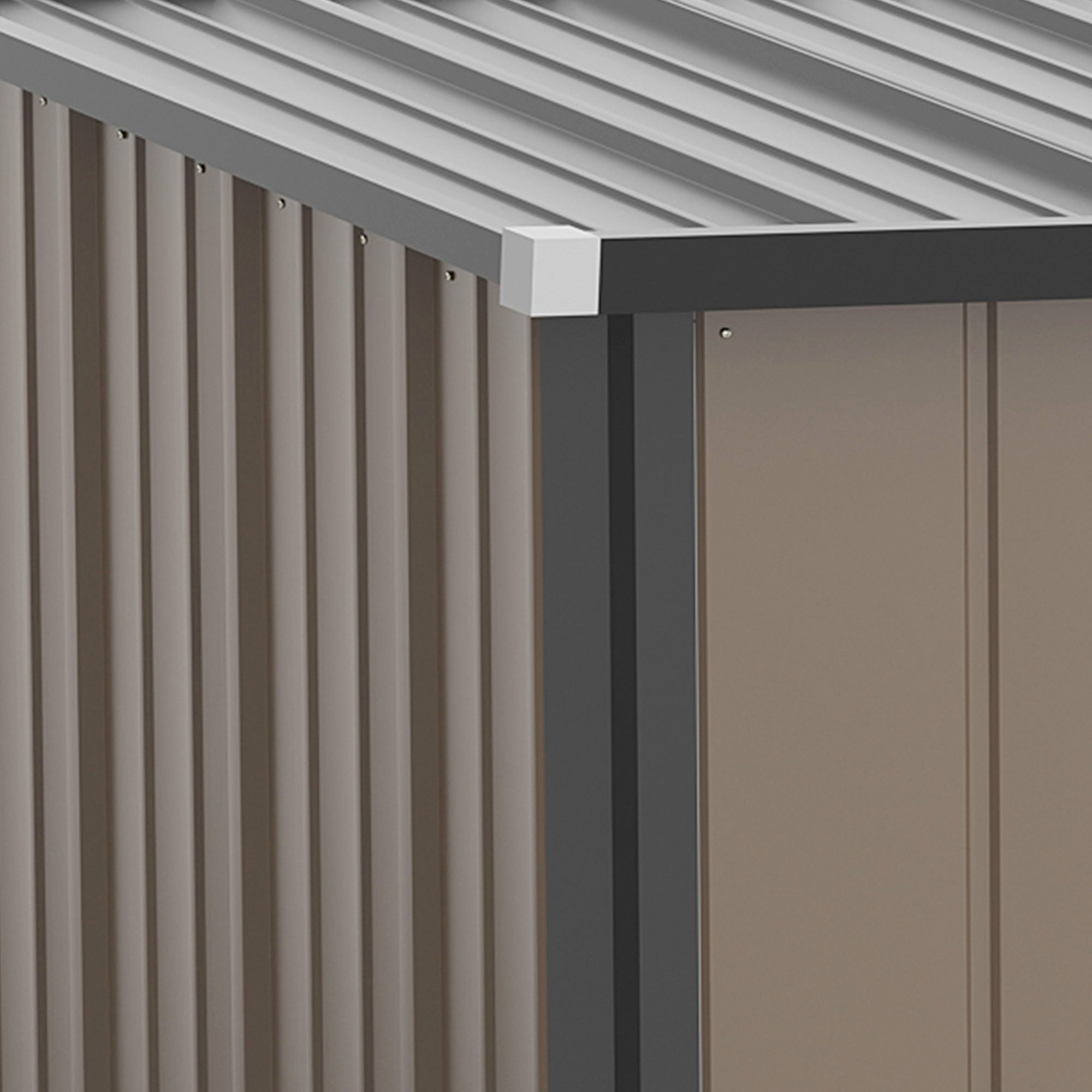 Outsunny Gerätehaus 1,34 m² Geräteschrank mit Pultdach abschließbar Gartenhaus Geräteschuppen aus verzinkter Stahl 161,5 x 94,5 x 196 cm Braun