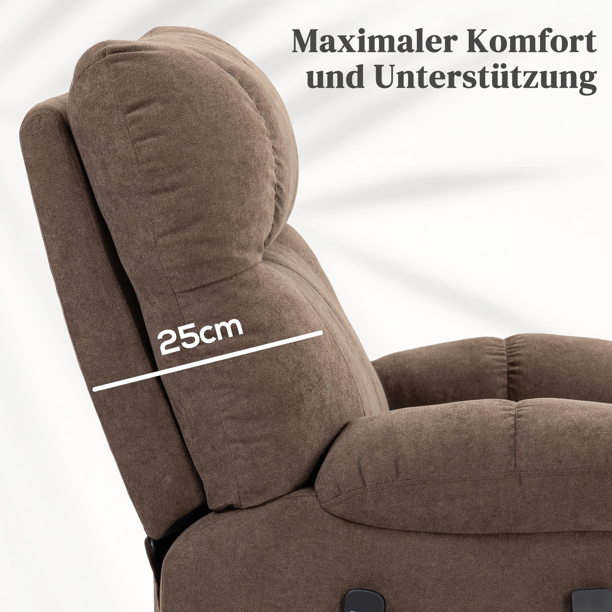 HOMCOM Relaxsessel mit Aufstehhilfe, elektrisch, 90x75x100cm, Braun