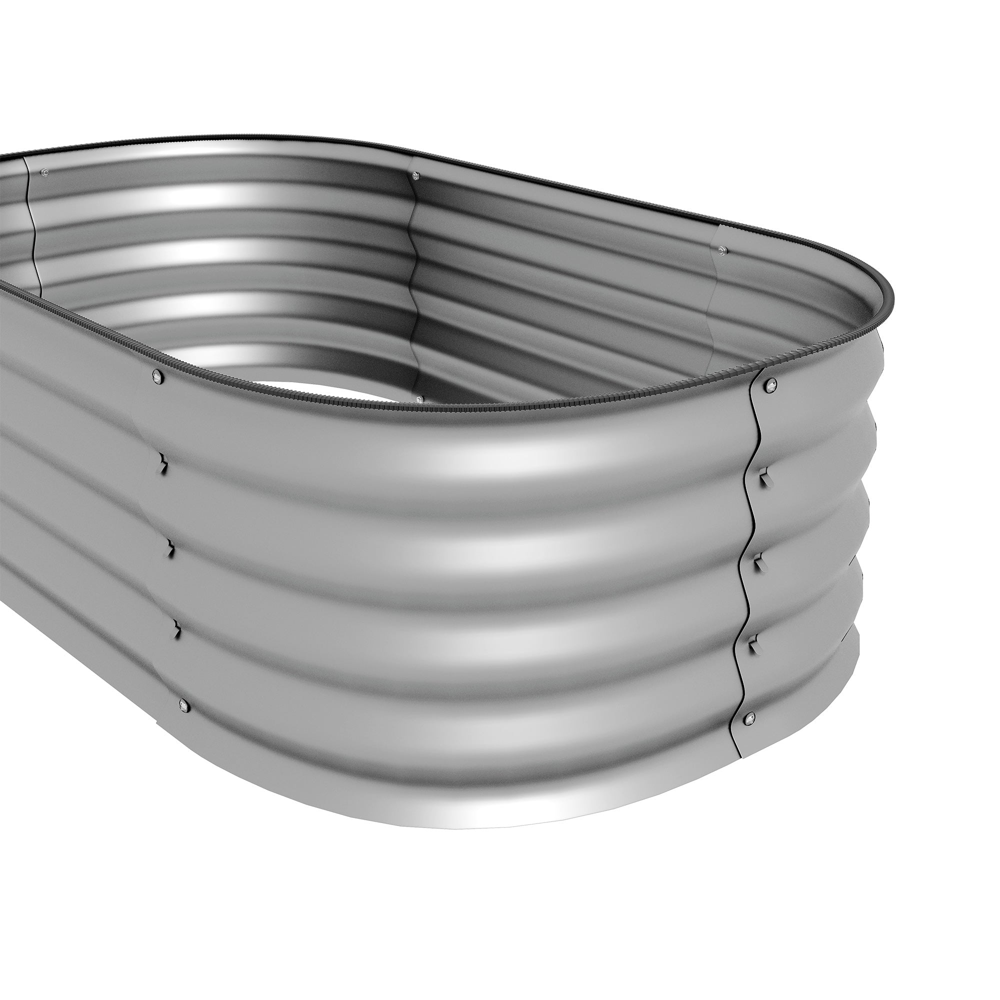 Outsunny Hochbeet Pflanzenbeet Modulares Hochbett, wetterbeständig, offener Boden,  105 x 62 x 30 cm, Silber