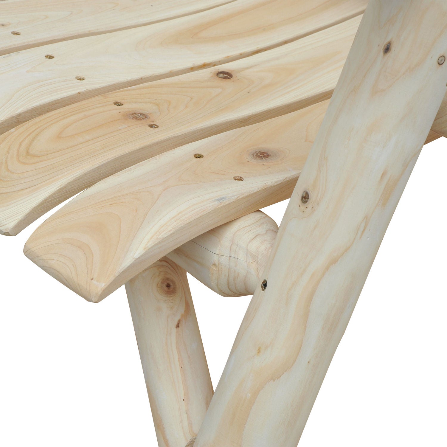 Outsunny Adirondack Gartenstuhl Gartensessel Holzstuhl Hochlehner mit Armlehne Tannenholz Natur 83 x 68 x 101 cm