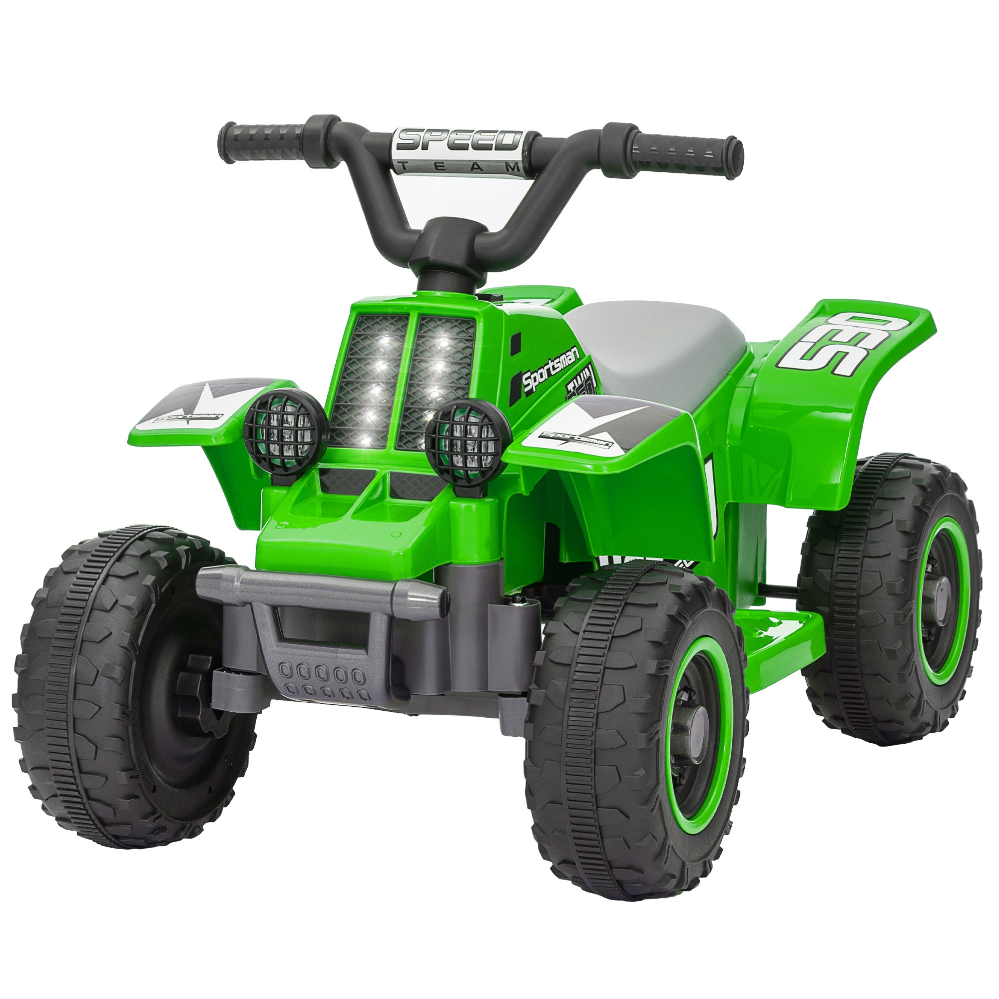AIYAPLAY Elektrisches Quad Bike für Kinder, batteriebetrieben, fährt vorwärts und rückwärts, LED-Lichter, 18-36 Monate, Grün