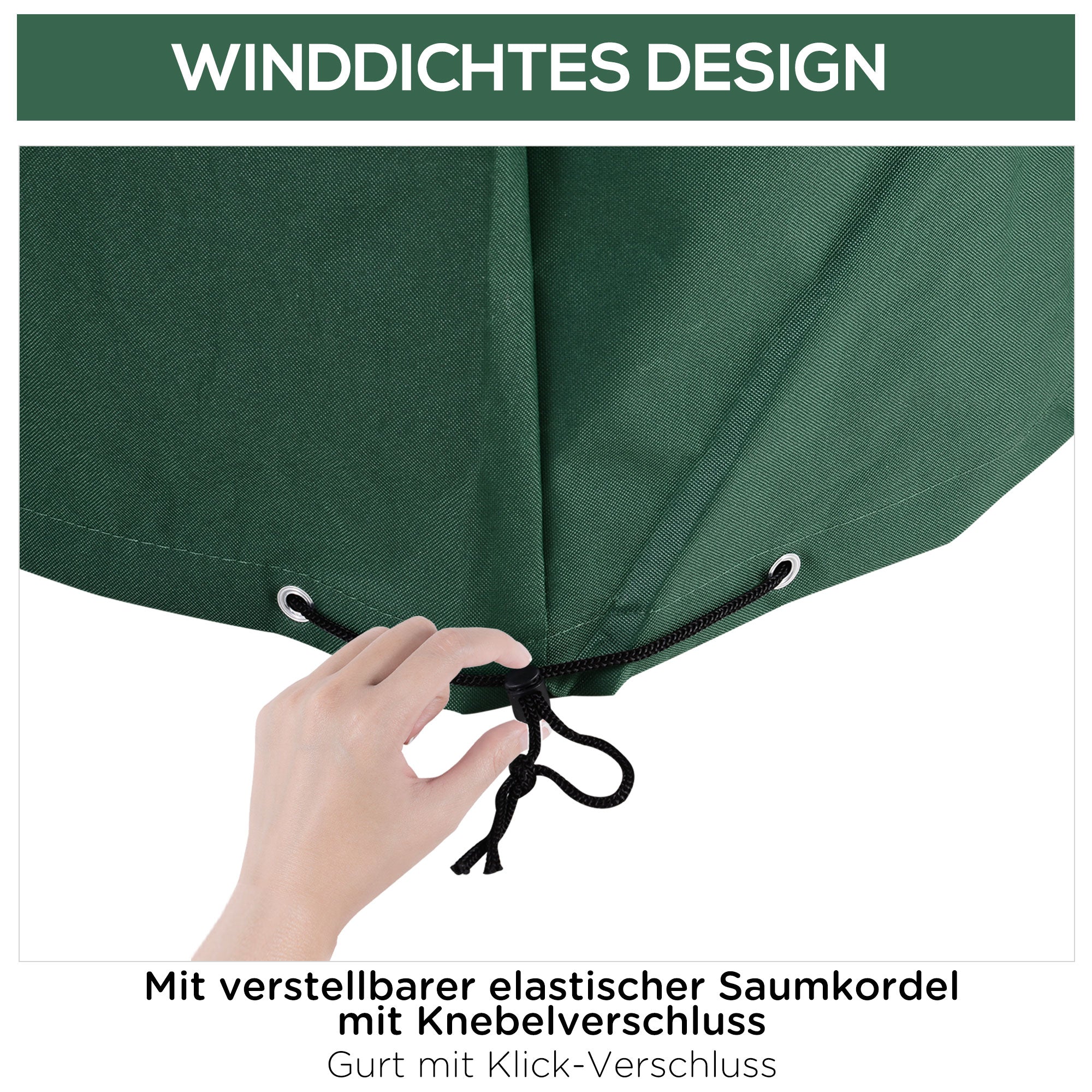Outsunny Schutzhülle Abdeckung Abdeckhaube für Gartenmöbel 600D-Oxford Grün 135 x 135 x 75 cm