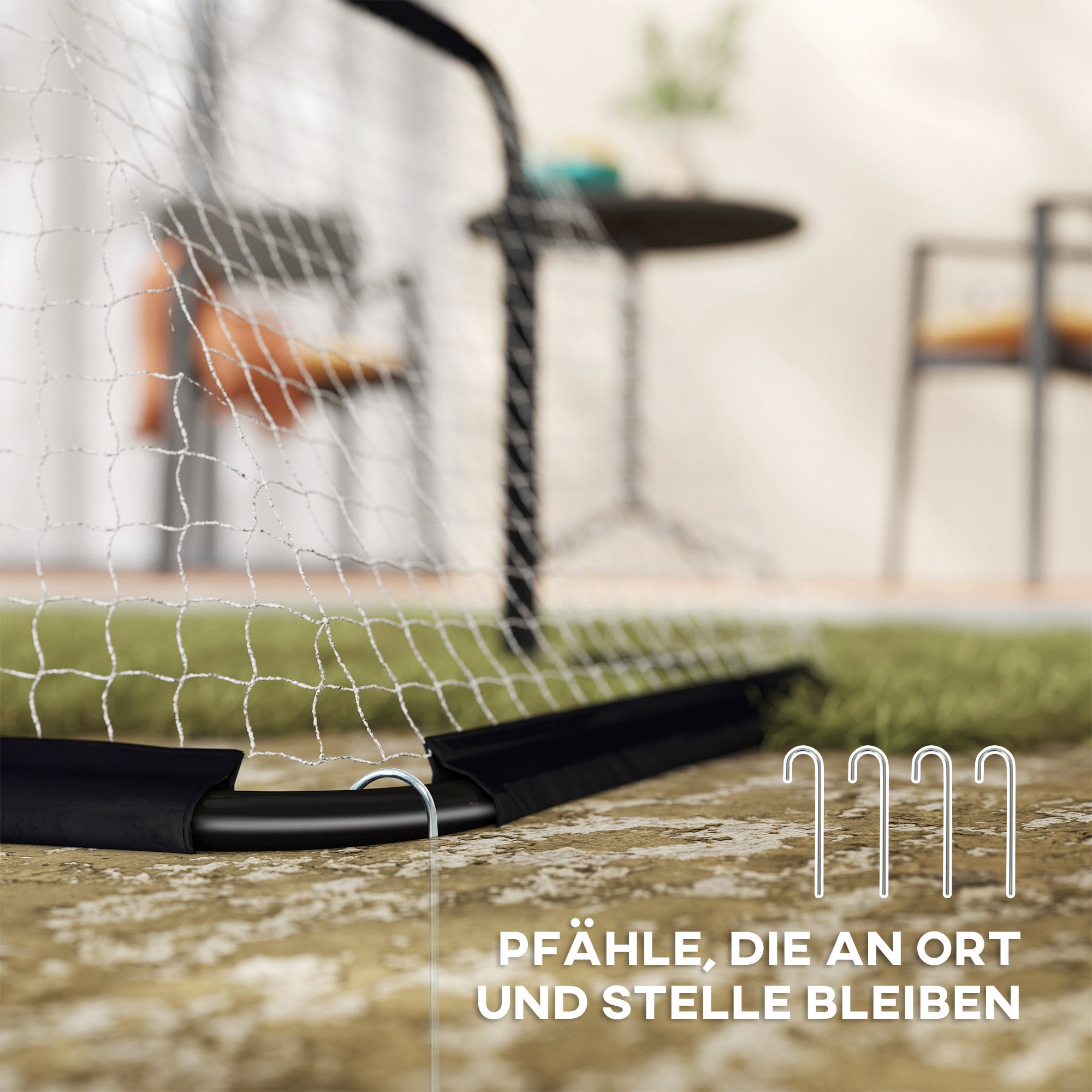 HOMCOM Fußballtor-Set, 2 klappbare Minitore, Metallrahmen, inkl. Werkzeug, 90 x 36 x 60 cm, Schwarz