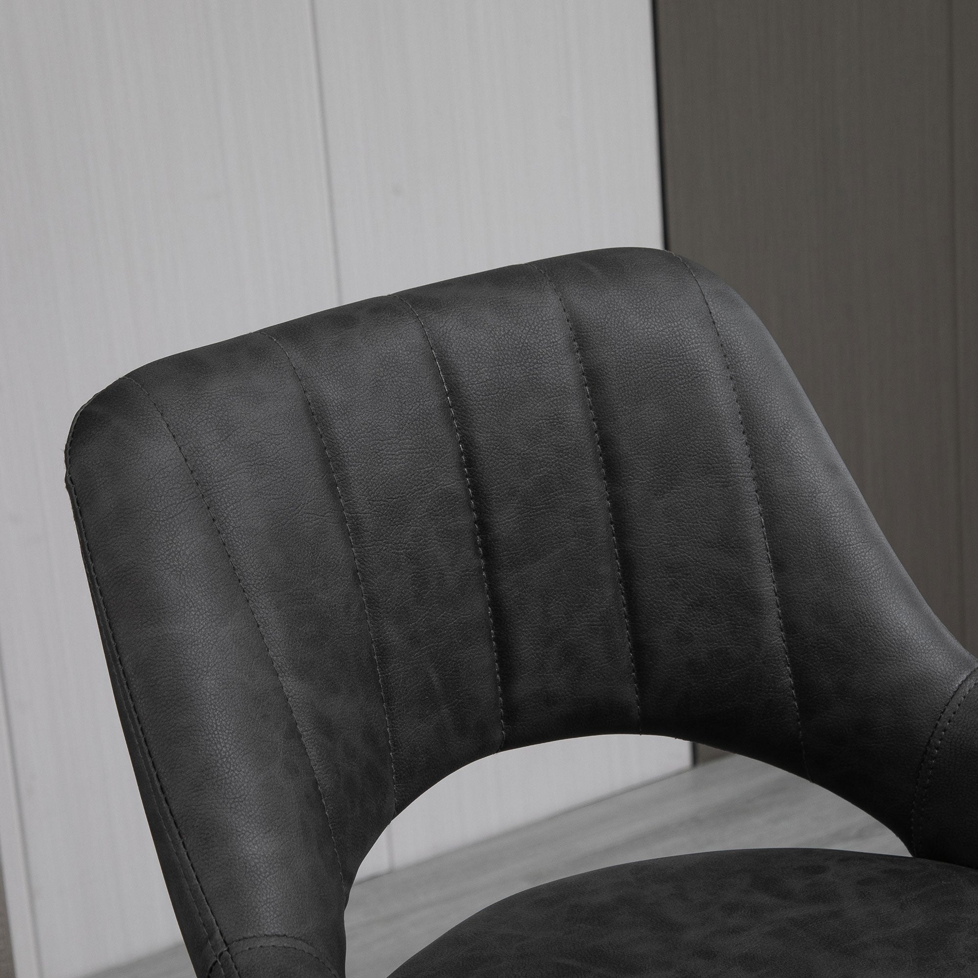HOMCOM Barhocker 2er-Set, Lederoptik, drehbar, höhenverstellbar, Fußstütze, Metallrahmen, 44 x 49 x 90-110 cm, Grau