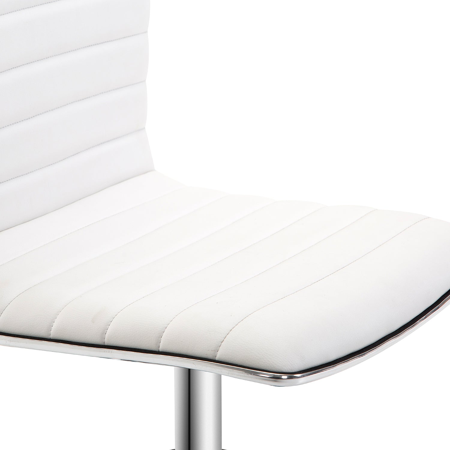 HOMCOM Friseurstuhl, Salonstuhl mit Rückenlehne, Höhenverstellbar, Stahl PU, Weiß, 48 x 52 x 78-90 cm