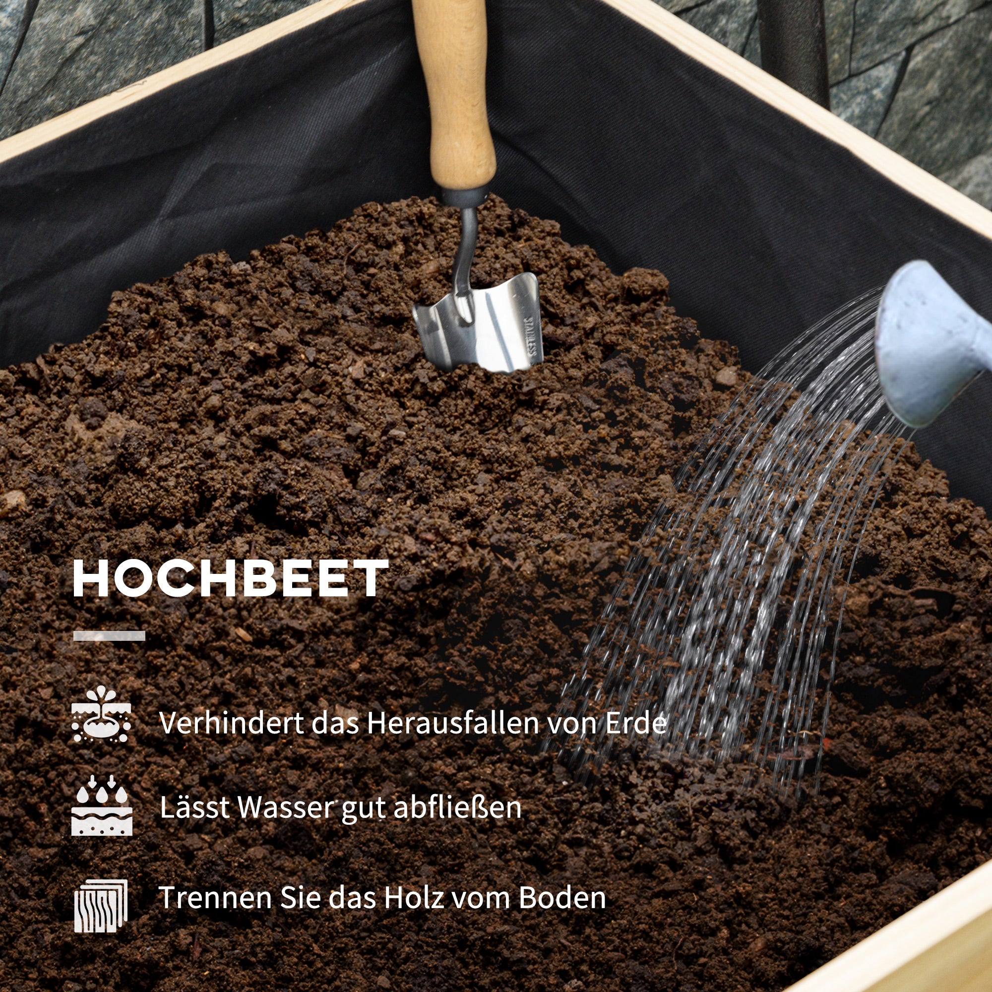 Outsunny 2-in-1 Hochbeet Pflanzenkasten Frühbeet Gewächshaus, 86  cm x 60cm x 165 cm, Natur + Grün