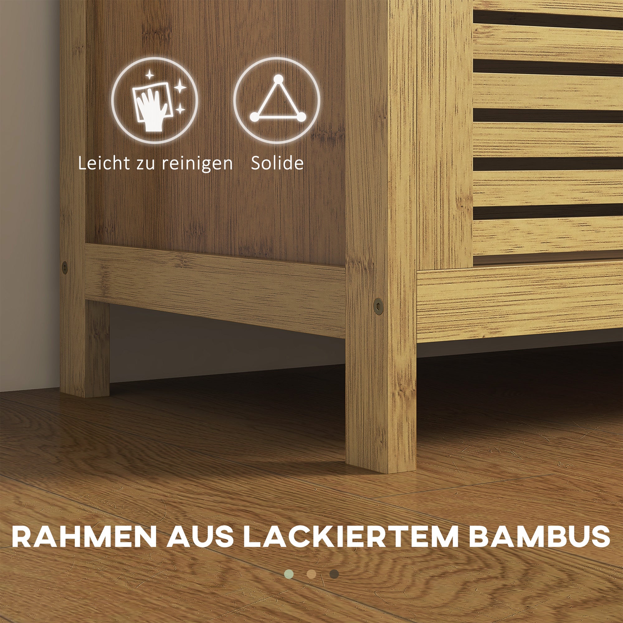 HOMCOM Schuhablage mit Stauraum, Schuhbank, weiche Sitzfläche, Bambus, 100x40x60 cm