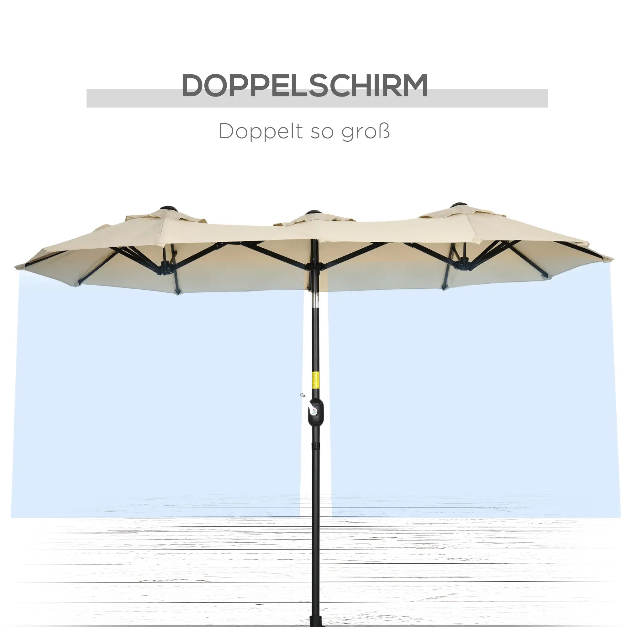 Outsunny Doppelsonnenschirm neigbar mit Kurbel Gartenschirm