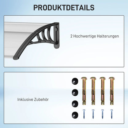 Outsunny Vordach Türvordach UV-beständig Polycarbonat