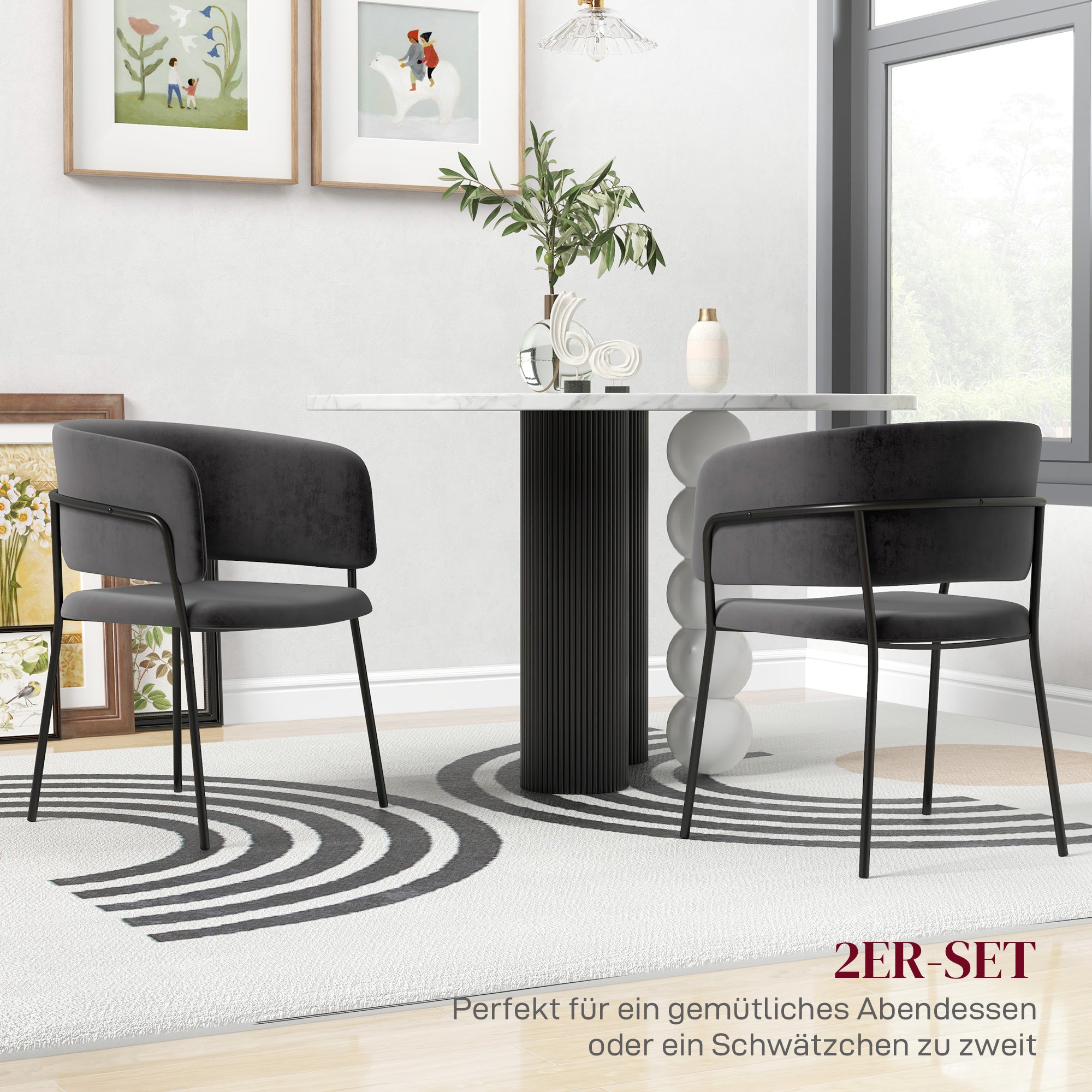 HOMCOM Polsterstuhl, modern und komfortabel, 57x53x73cm, Grau