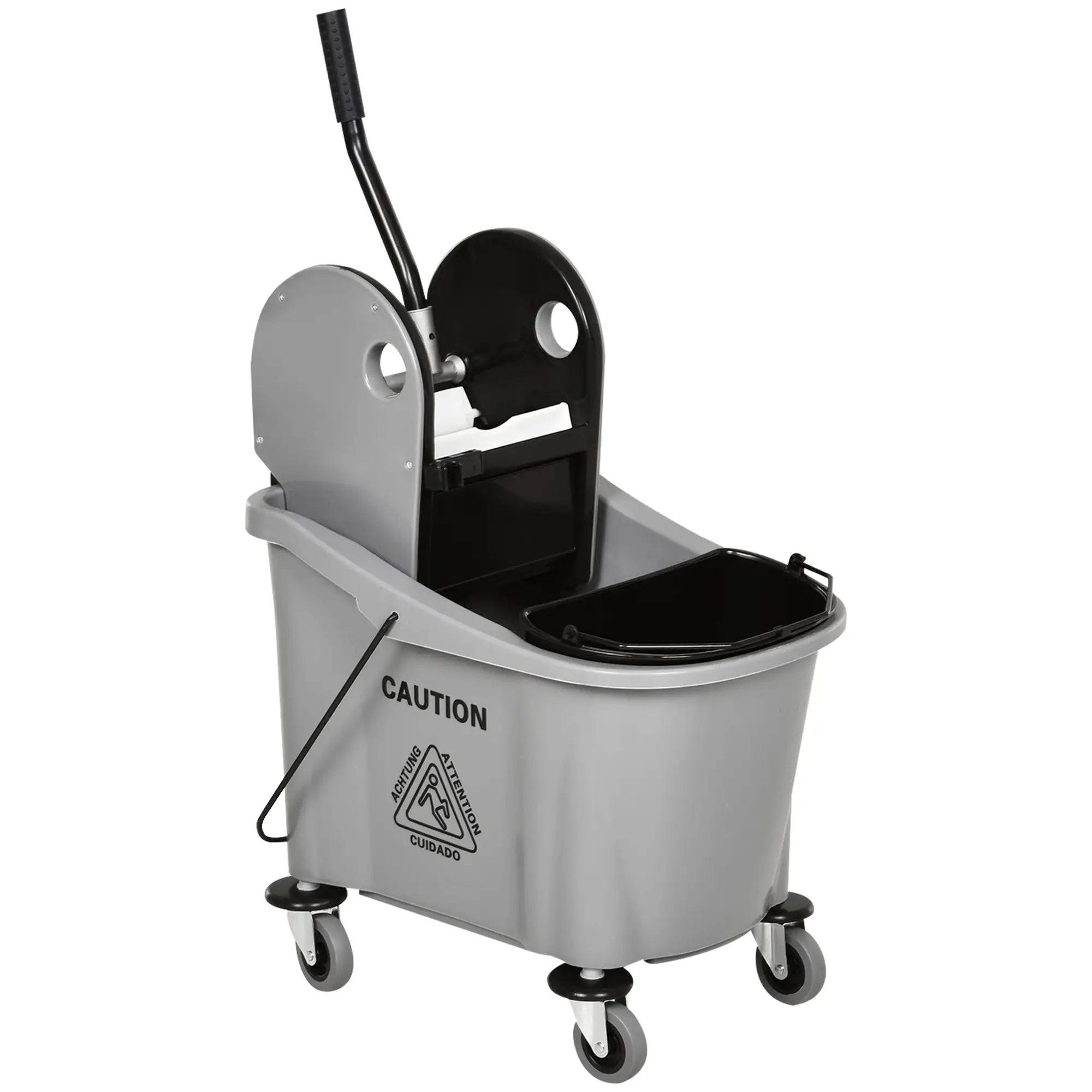 HOMCOM Reinigungswagen 36?L Grau