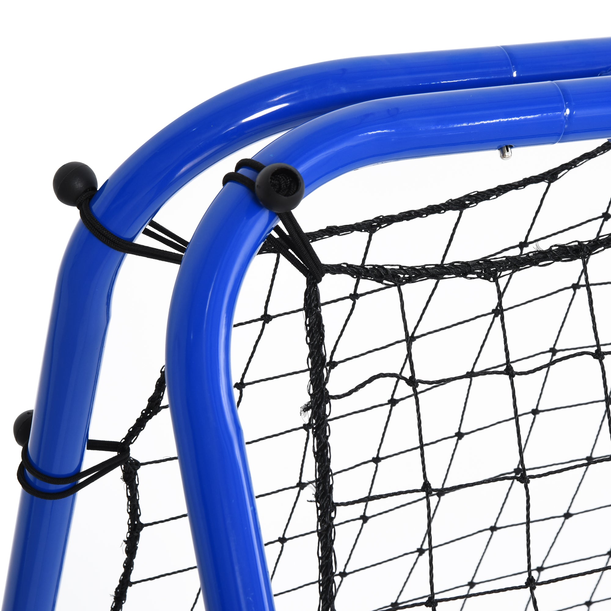 HOMCOM Rebounder für Fußball, verstellbar Prellwand mit 5 Winkelpositionen und Rückprallwand Netz, 100 x 95cm Kickback Tor Fußballtor für Jugendliche, Rückprallwand für Handball Training, Blau