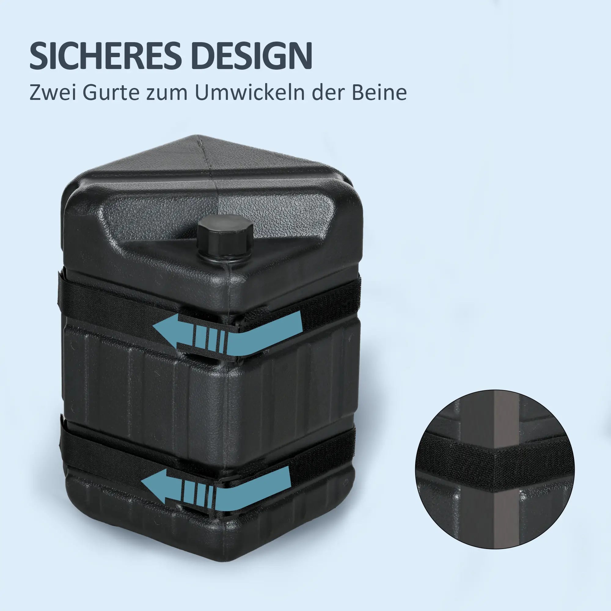 Outsunny Pavillongewichte 4er-Set HDPE Schwarz