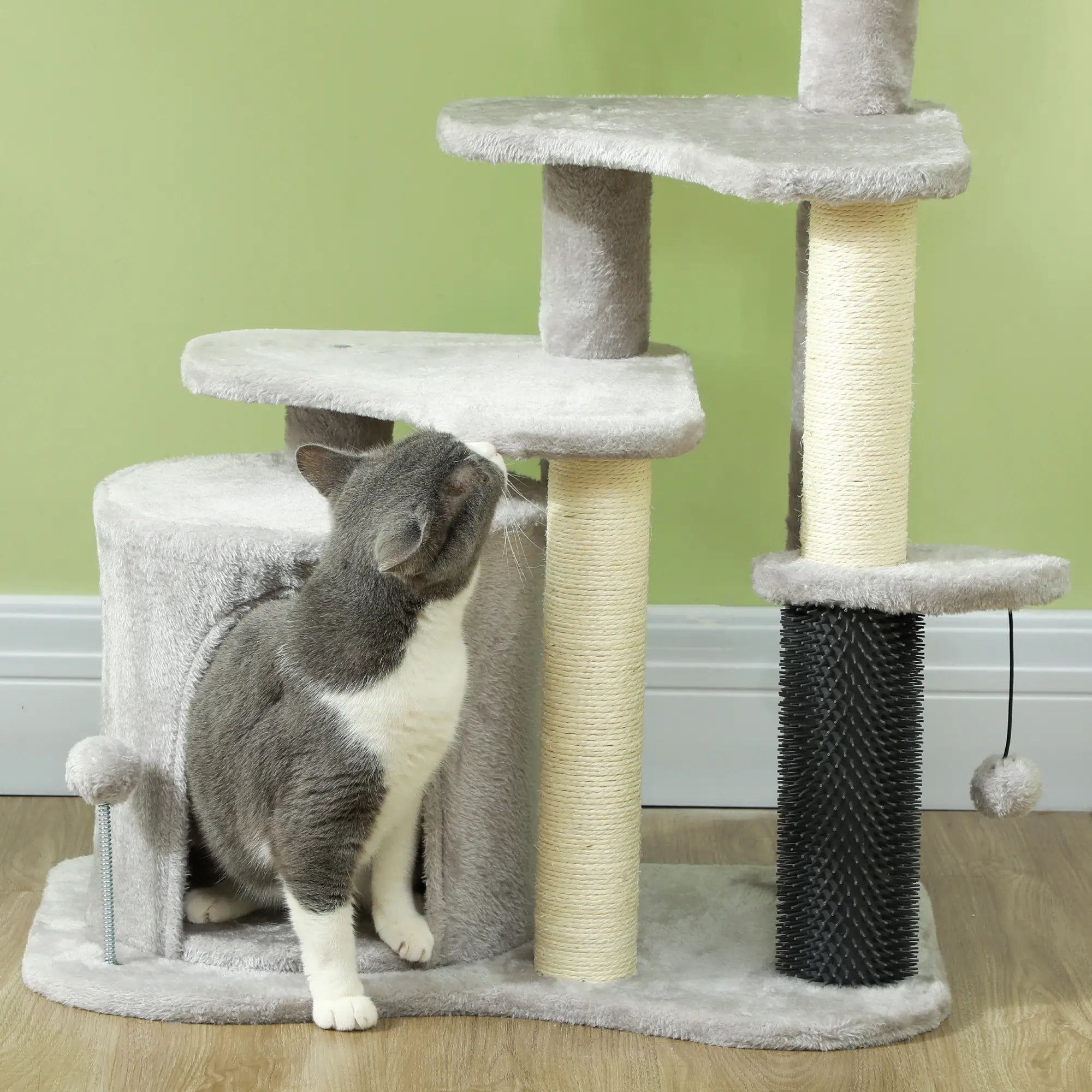 PawHut Kratzbaum 87 cm Katzenbaum mit Katzenhöhle