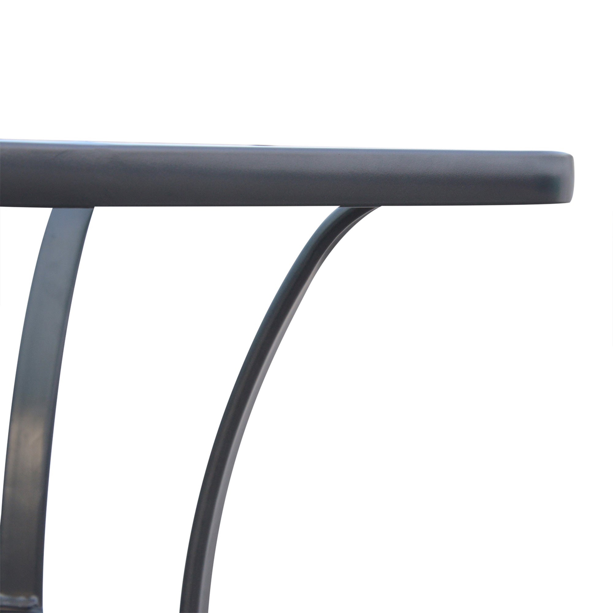 Outsunny Gartentisch Bistrotisch Glastisch Hartglas+Metall Schwarz L68,5xB68,5xH84cm