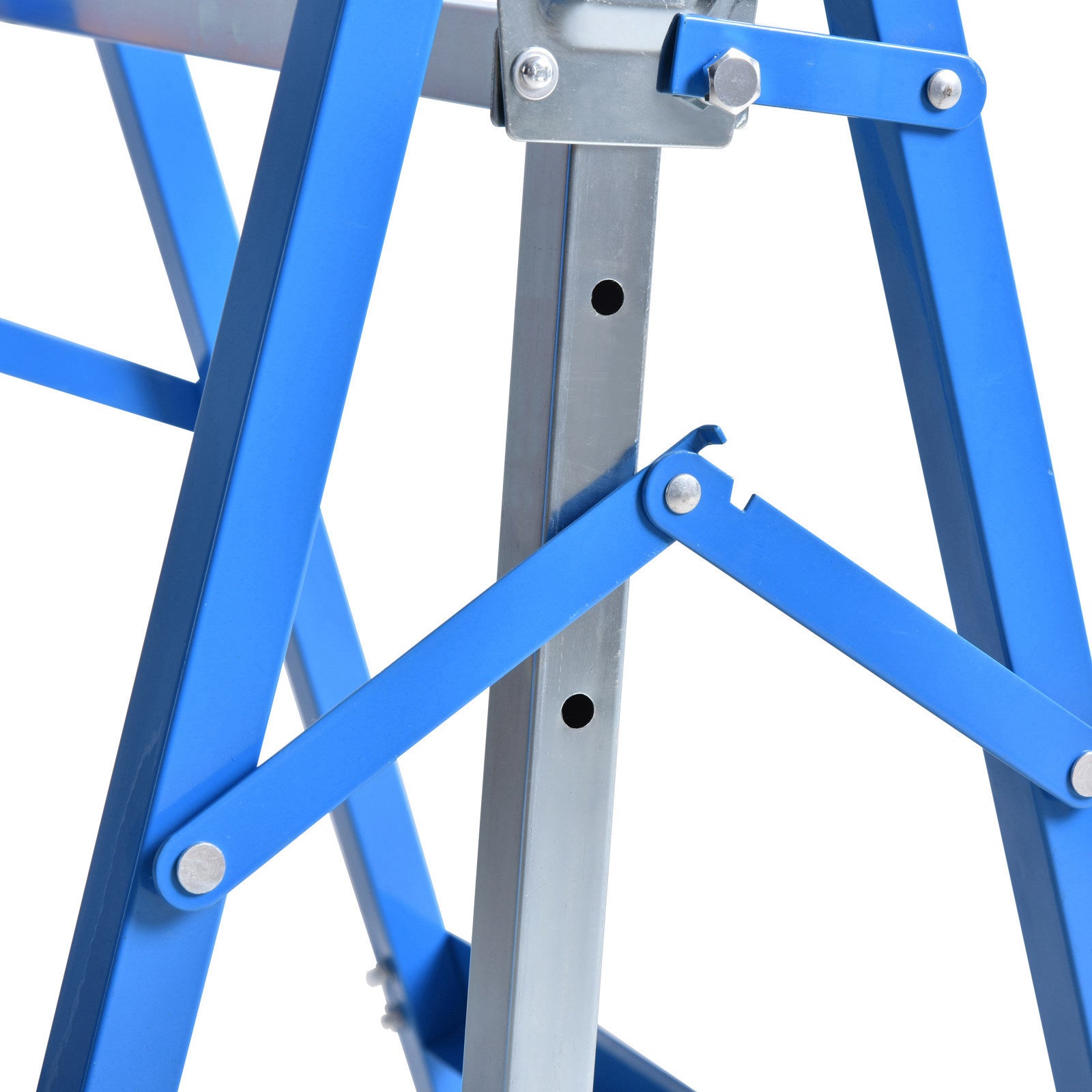 HOMCOM 2 x Gerüstbock Unterstellbock Klappbock höhenverstellbar bis 200kg Stahl Blau 68 x 58 x 80-130 cm