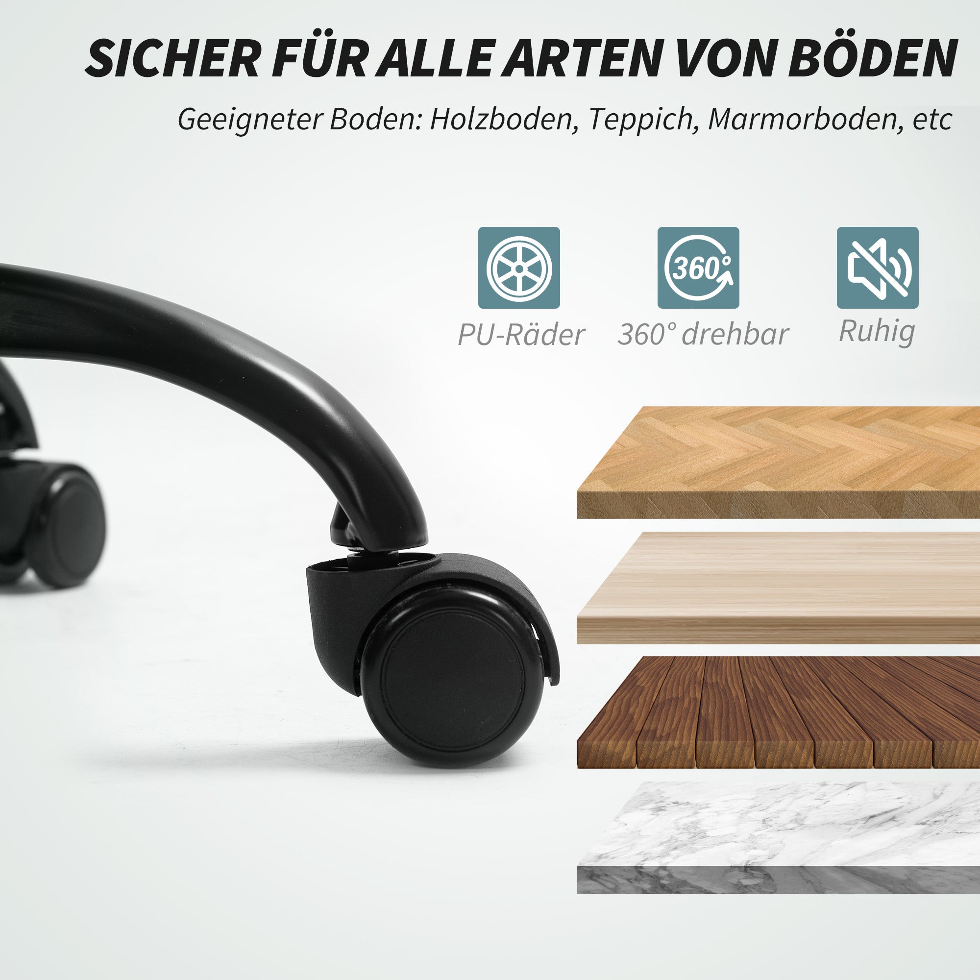 HOMCOM Bürostuhl, Schreibtischstuhl, Kippfunktion, höhenverstellbar, bis 120 kg, Grau