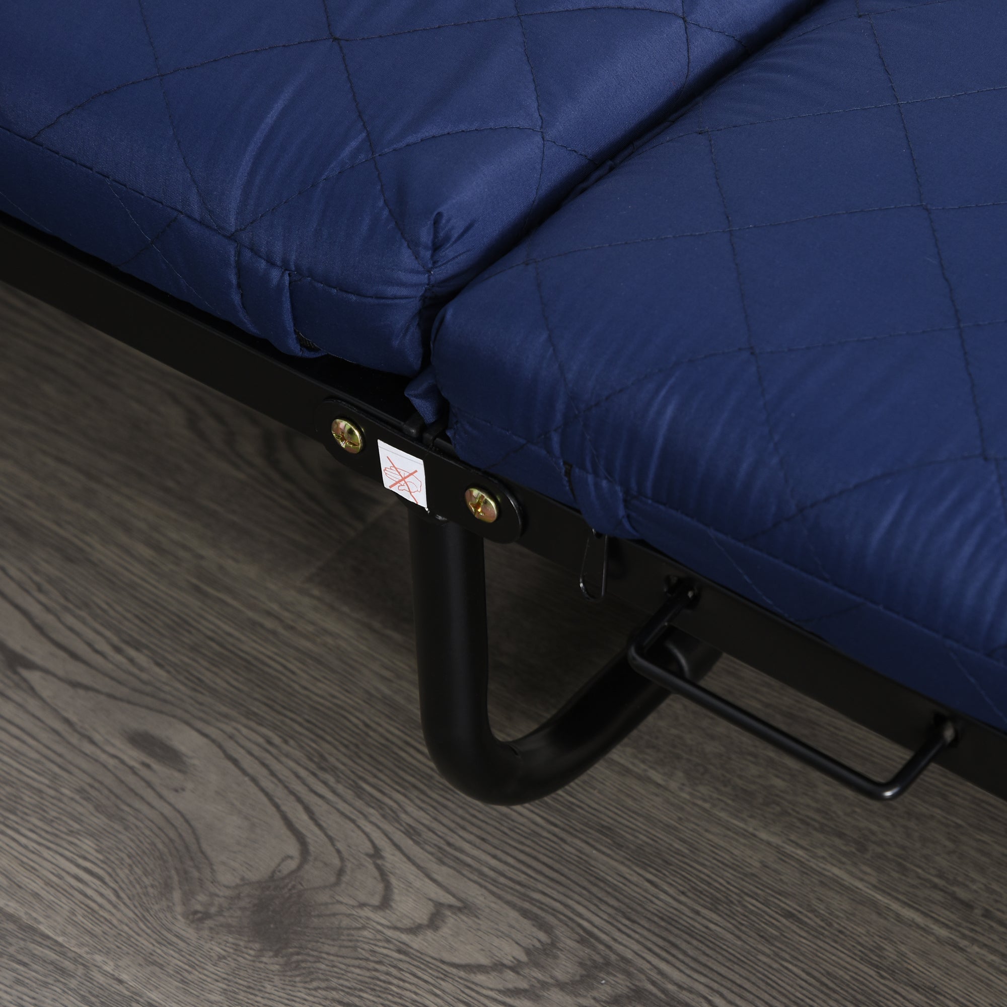 HOMCOM Klappbett 65x184 cm, Erwachsene Gästebett Klappbar mit 6 cm Dicker Schaumstoff, Reisebett mit Metallrahmen, Feldbett mit Rollen und höhenverstellbarem Kopfteil, bis 120 kg belastbar, Blau