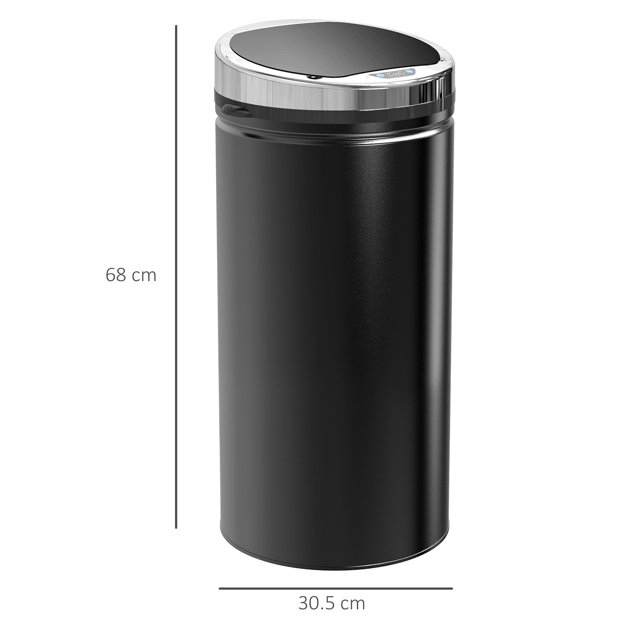 HOMCOM 42 L Sensor Mülleimer, Automatischer Abfalleimer, Rostfreier Kücheneimer mit Infrarotsensor, für Küche, Esszimmer