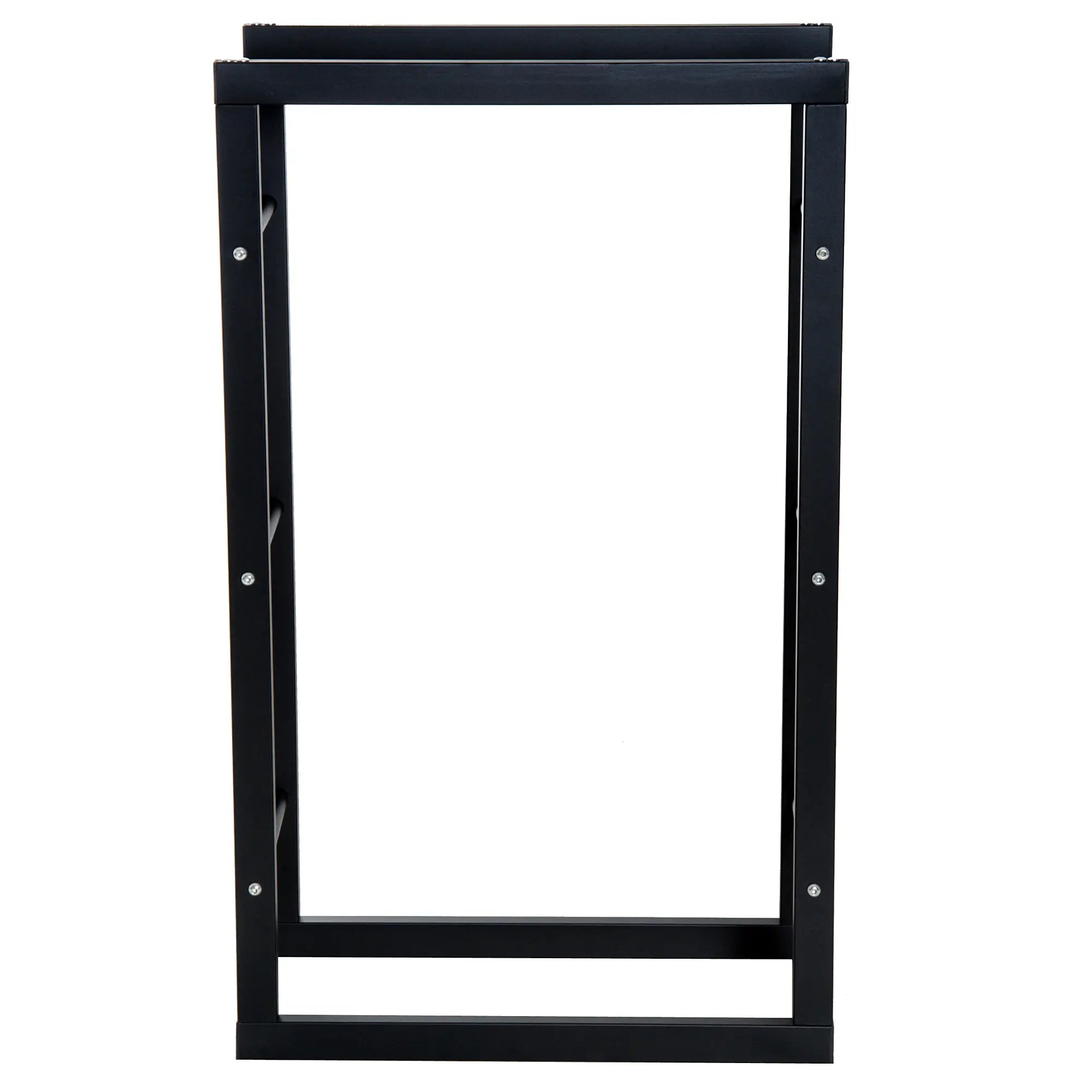 HOMCOM Kaminholzregal Metall 60 x 25 x 100 cm Brennholzregal Stapelhilfe Stahlrahmen bis 100kg Kaminholzunterstand Outdoor Holzregal Feuerholzregal für Garten Terrasse Außen Schwarz