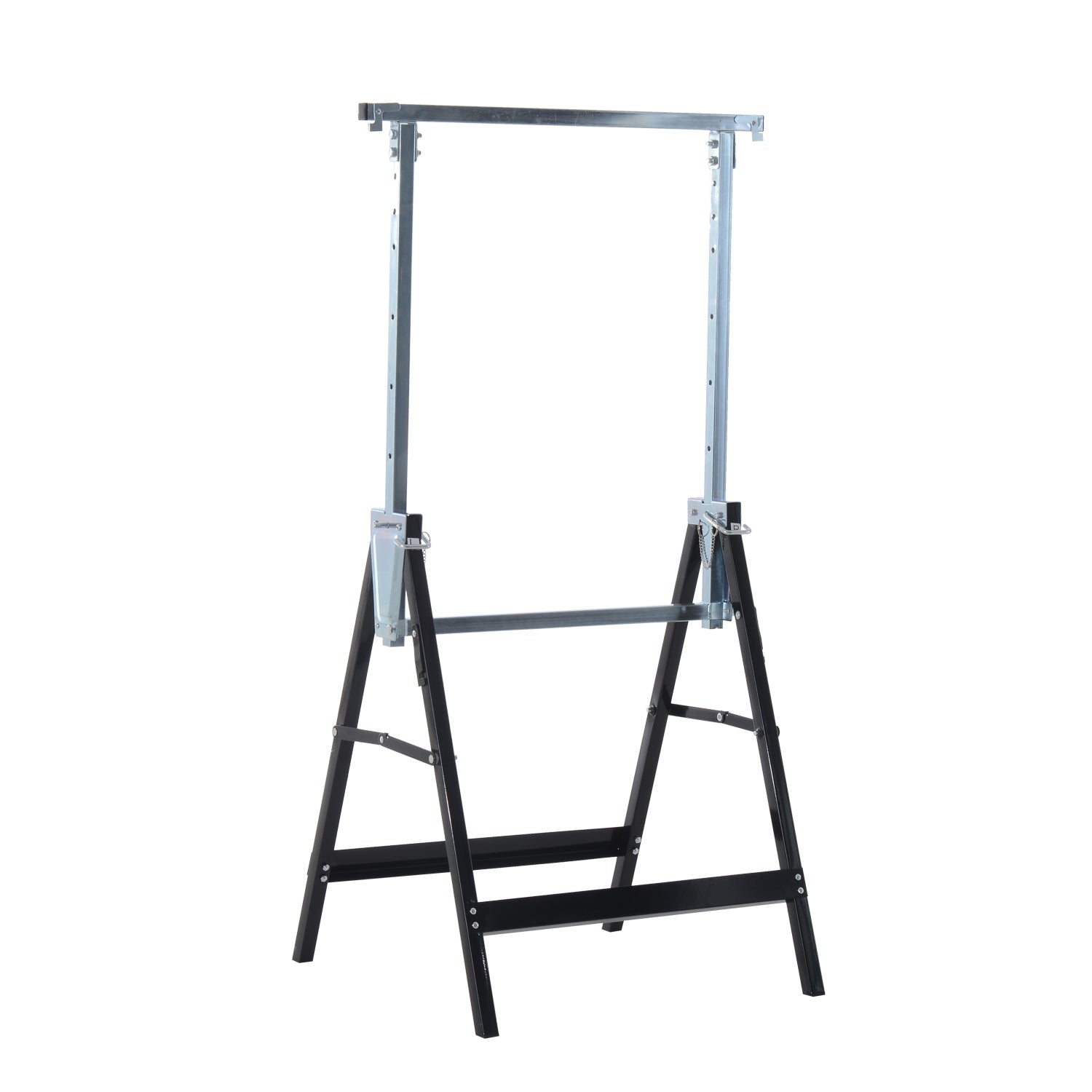 HOMCOM 2 x Gerüstbock Unterstellbock Klappbock höhenverstellbar bis 200kg Stahl Schwarz 68 x 58 x 80-130 cm