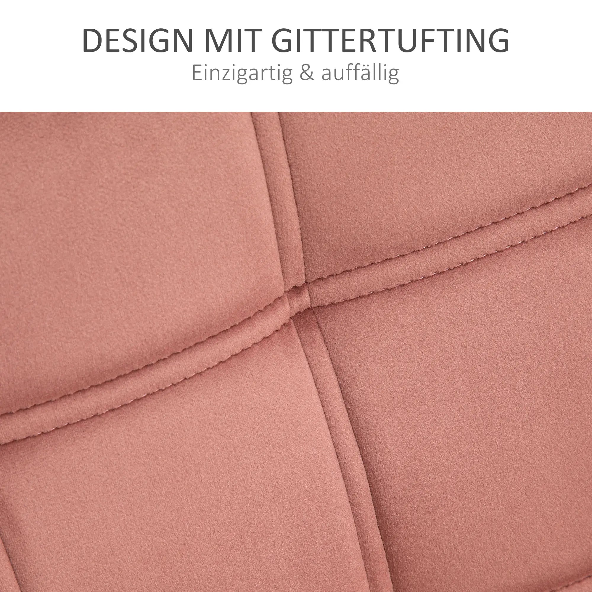 HOMCOM Polstersessel, Akzentsessel, Skandi Design, Samtoptik, bis 120 kg, Kautschukholzbeine, Rosa