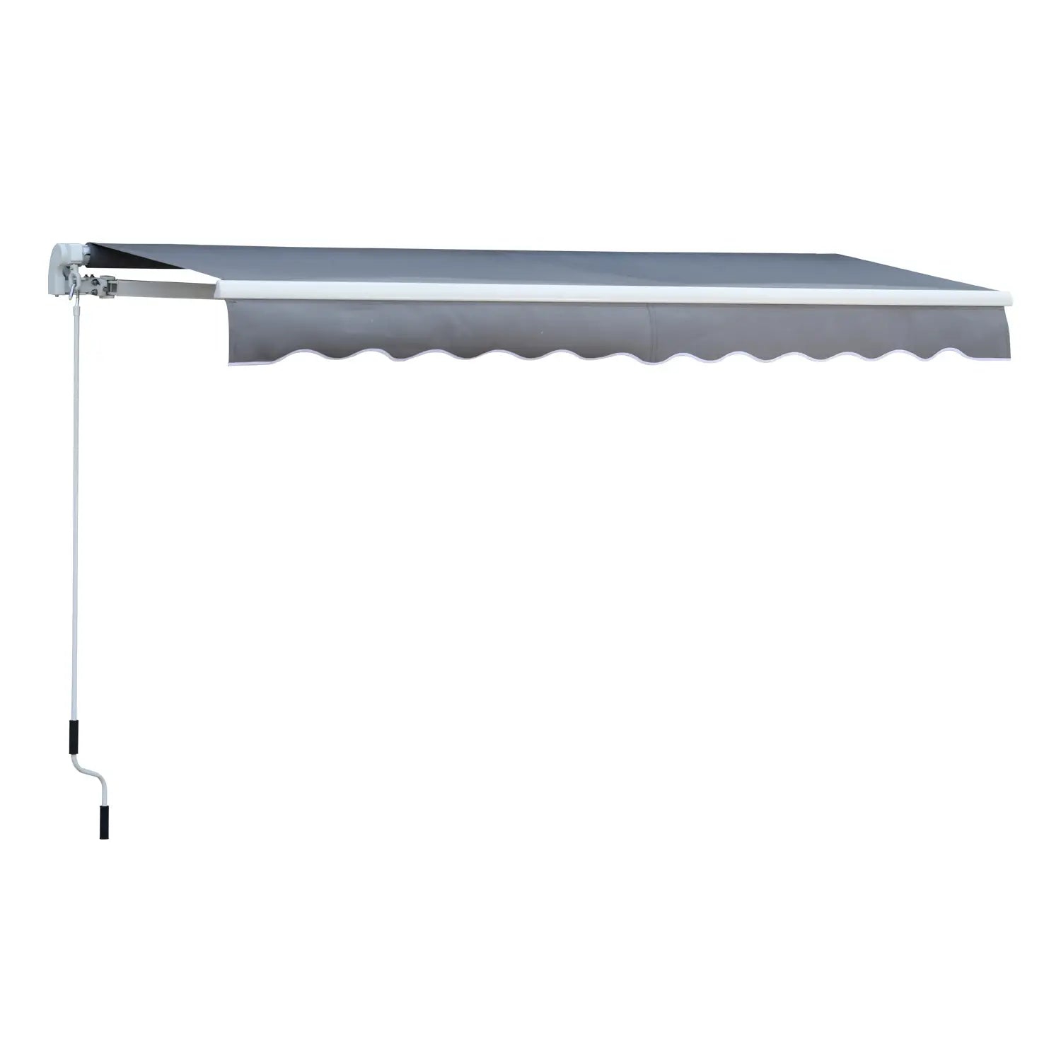 Outsunny Markise Balkon Terrasse wasserabweisend Handkurbel Aluminium