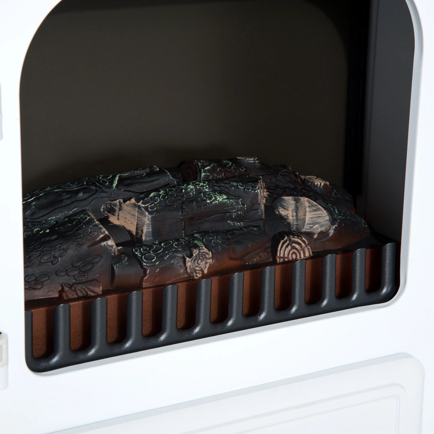 HOMCOM Elektrokamin Kaminofen Flammeneffekt 950/1850W Überhitzungs-Schutz Weiß 41,5 x 28 x 54,8 cm
