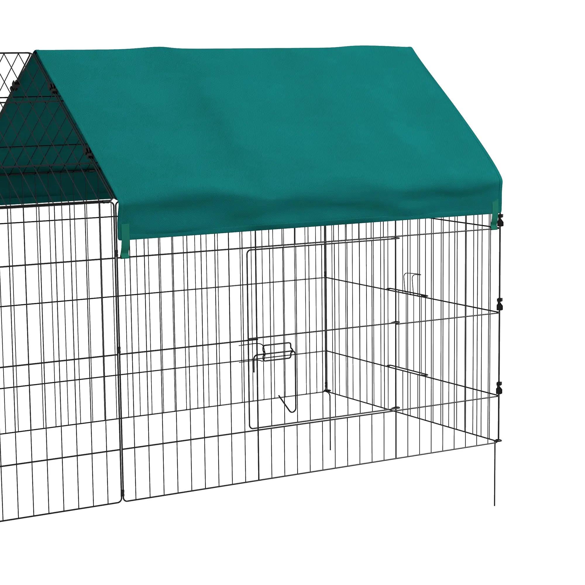 PawHut Kleintiergehege Outdoor mit Abdeckung und 4 Türen