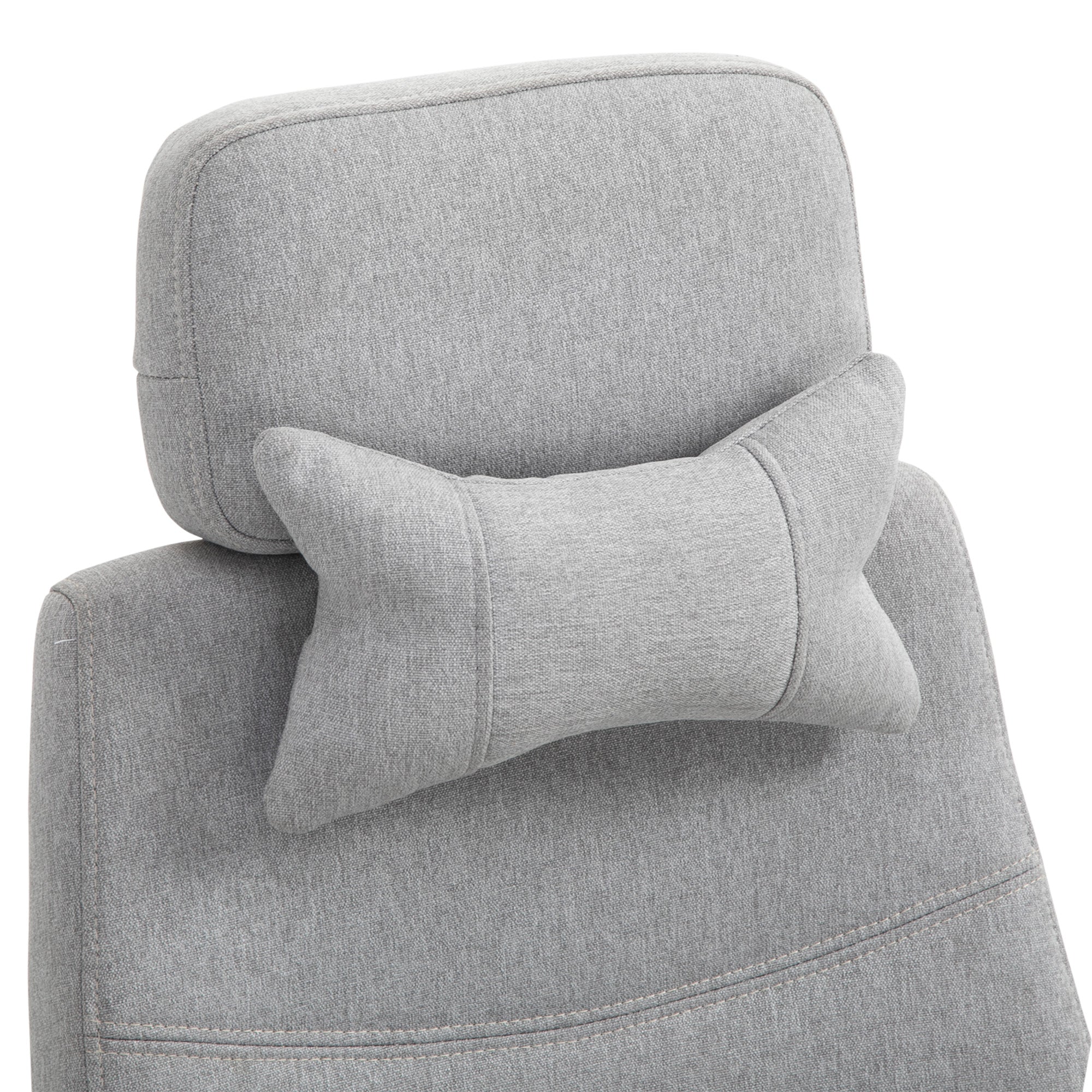 Vinsetto Bürostuhl, Ergonomischer Schreibtischstuhl mit Kopfkissen, Lendenkissen, höhenverstellbar Gamingstuhl mit Fußstütze, hoher Rückenlehne, Grau 62 x 68 x 117-127 cm