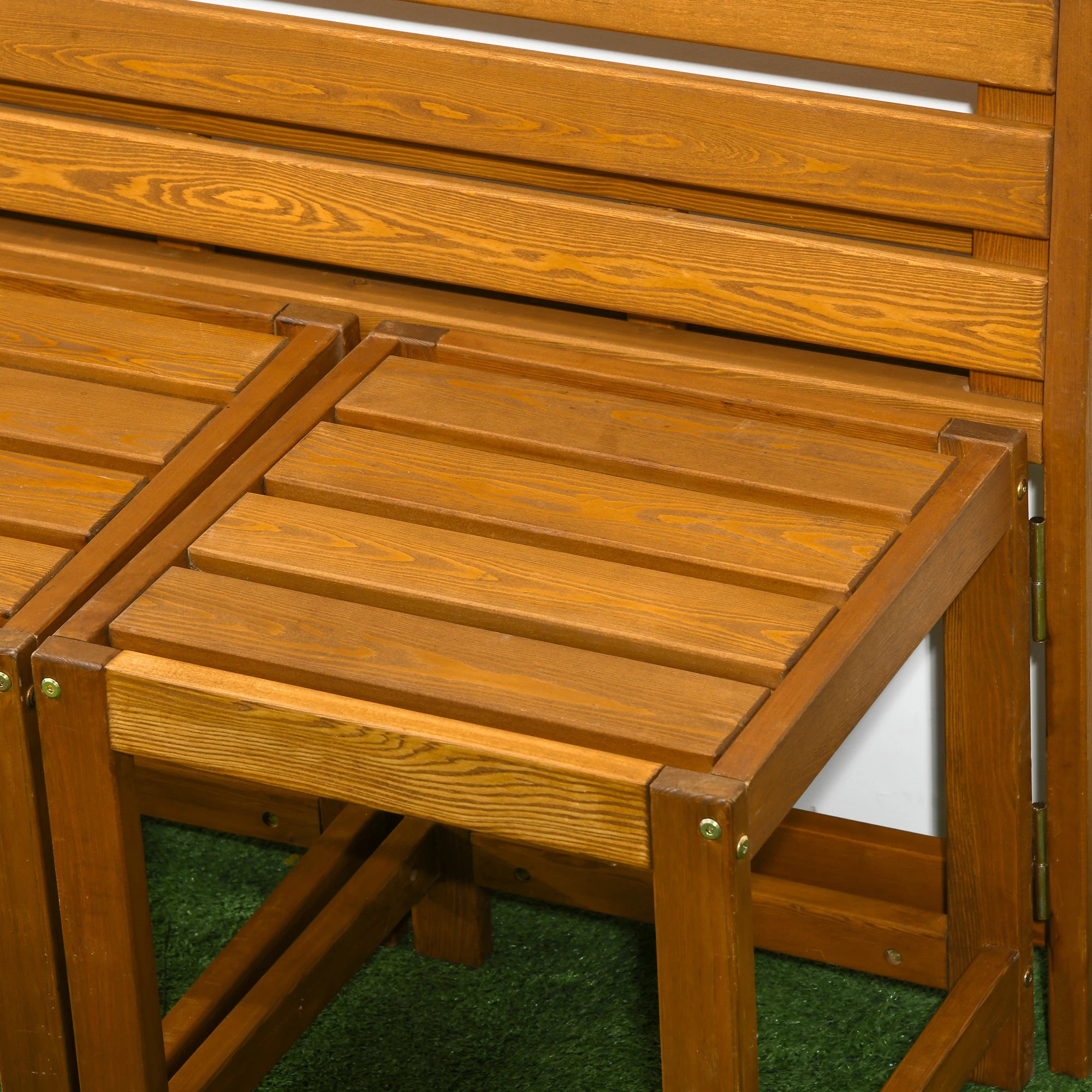 Outsunny Gartenmöbelset 2-in-1 Bank & Tisch Outdoor Lärche