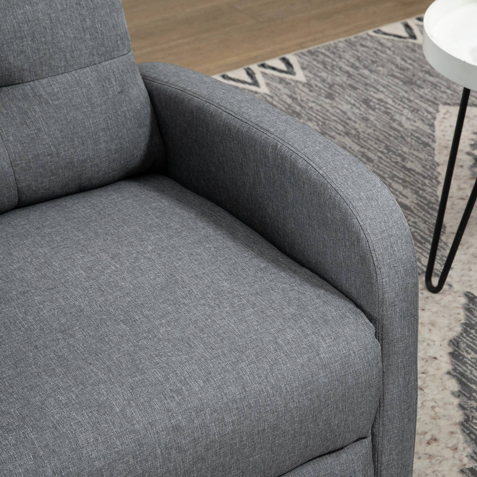 HOMCOM Relaxsessel mit Liegefunktion, ausfahrbares Fußteil, Taschenfederkern, bis 150 kg, Grau