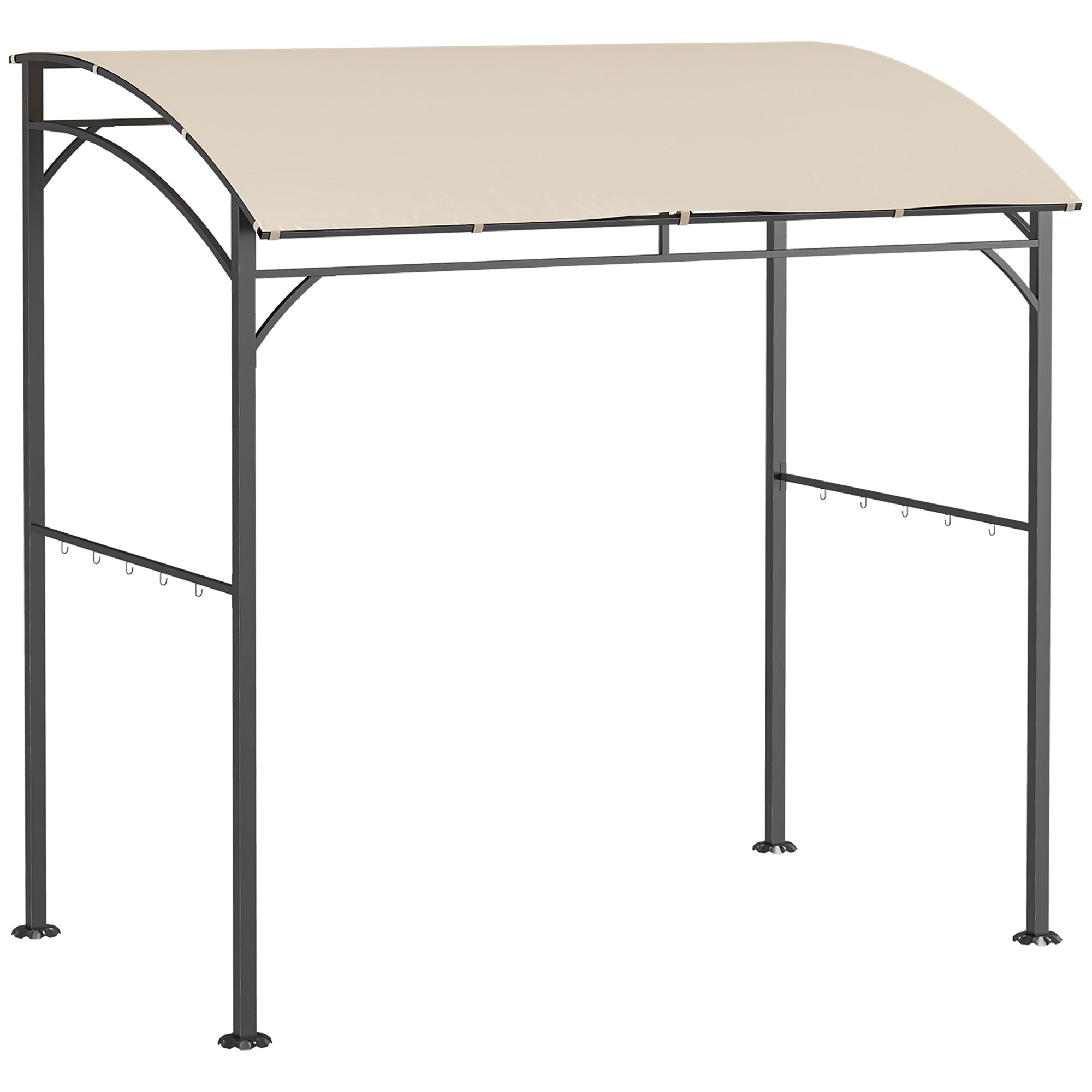 Outsunny Grillpavillon Gartenpavillon feuerfestes Dach Haken Outdoor