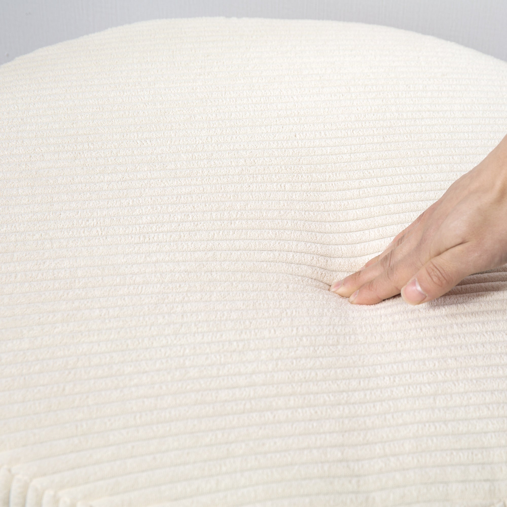 HOMCOM Fußhocker mit 97 L Stauraum, Cordstoff, Schaumstoff, Sitzhocker, Beige