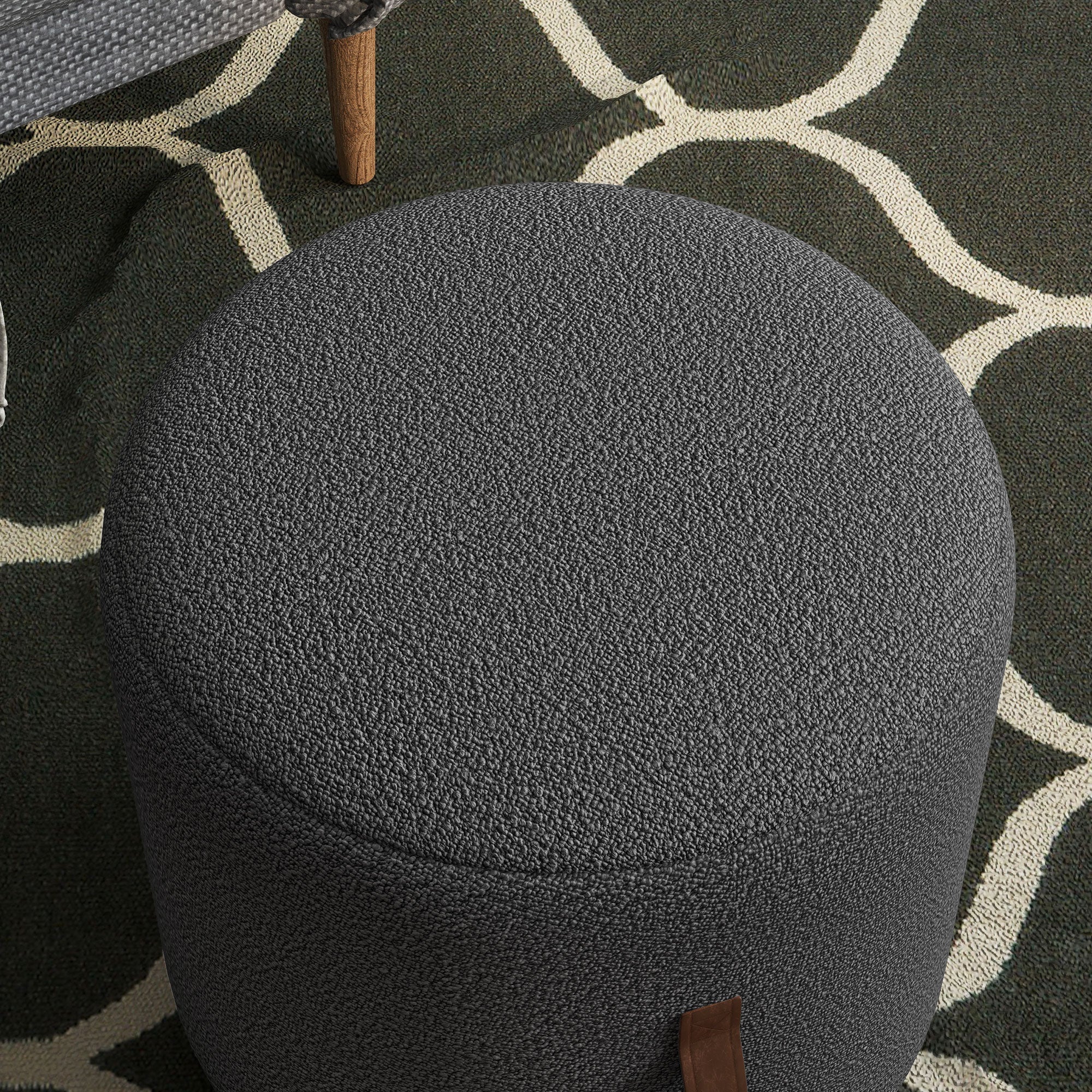 HOMCOM Hocker, Fußhocker in einem modernen Design, Dunkelgrau + Braun