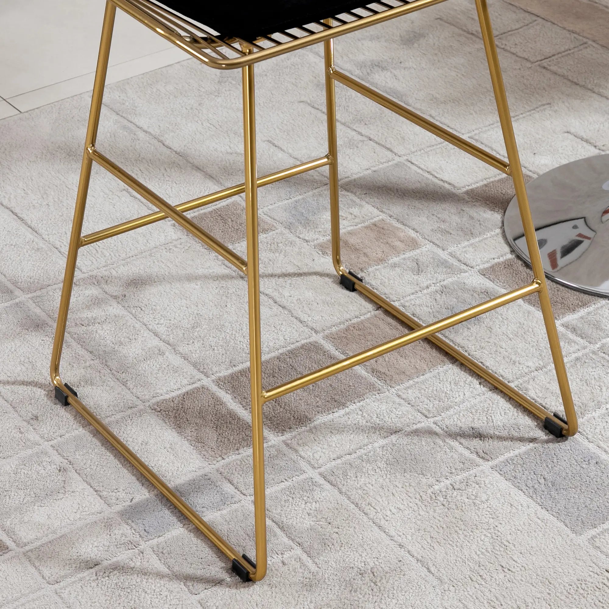 HOMCOM Barhocker 2er-Set geometrisches Design abnehmbare Kissen