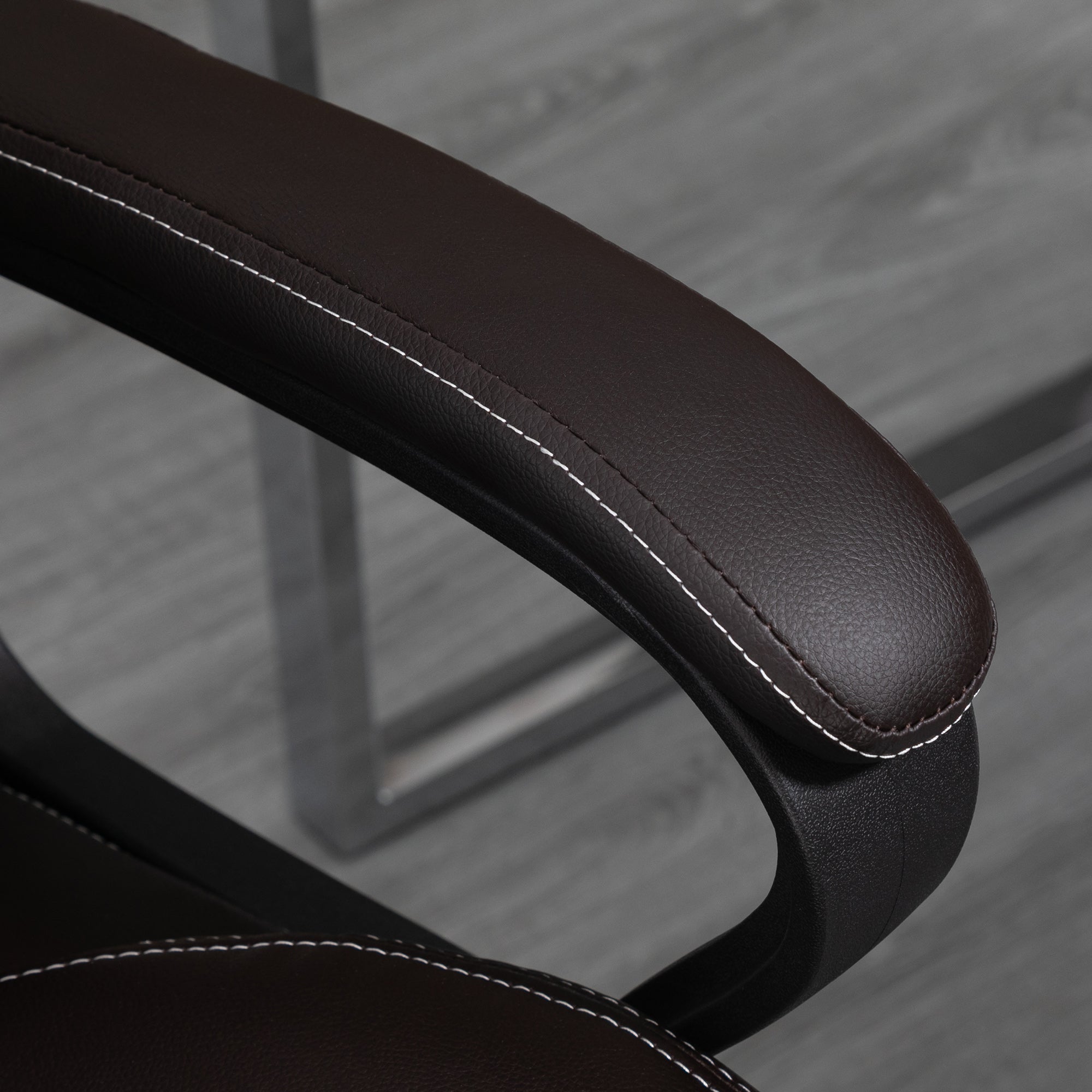 Vinsetto Bürostuhl mit Massagefunktion, höhenverstellbarer Chefsessel, ergonomischer Drehstuhl, 6 Vibrationspunkte, Braun