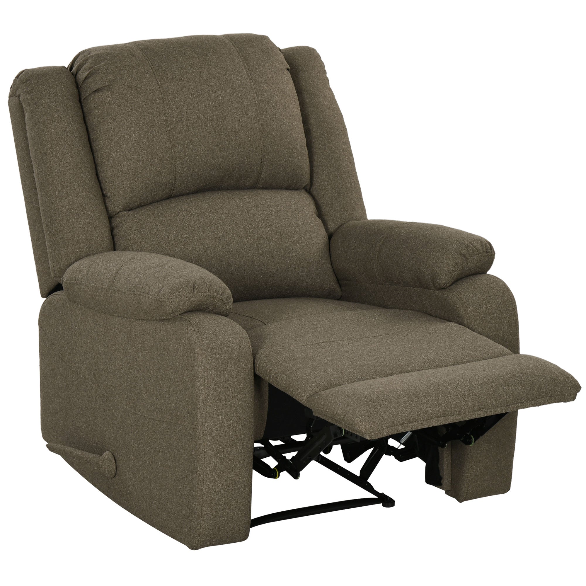 HOMCOM Relaxsessel, Liegefunktion und Fußstütze, verstellbar, bis 150 kg, Stahlrahmen, 90 x 96 x 98 cm, Braun