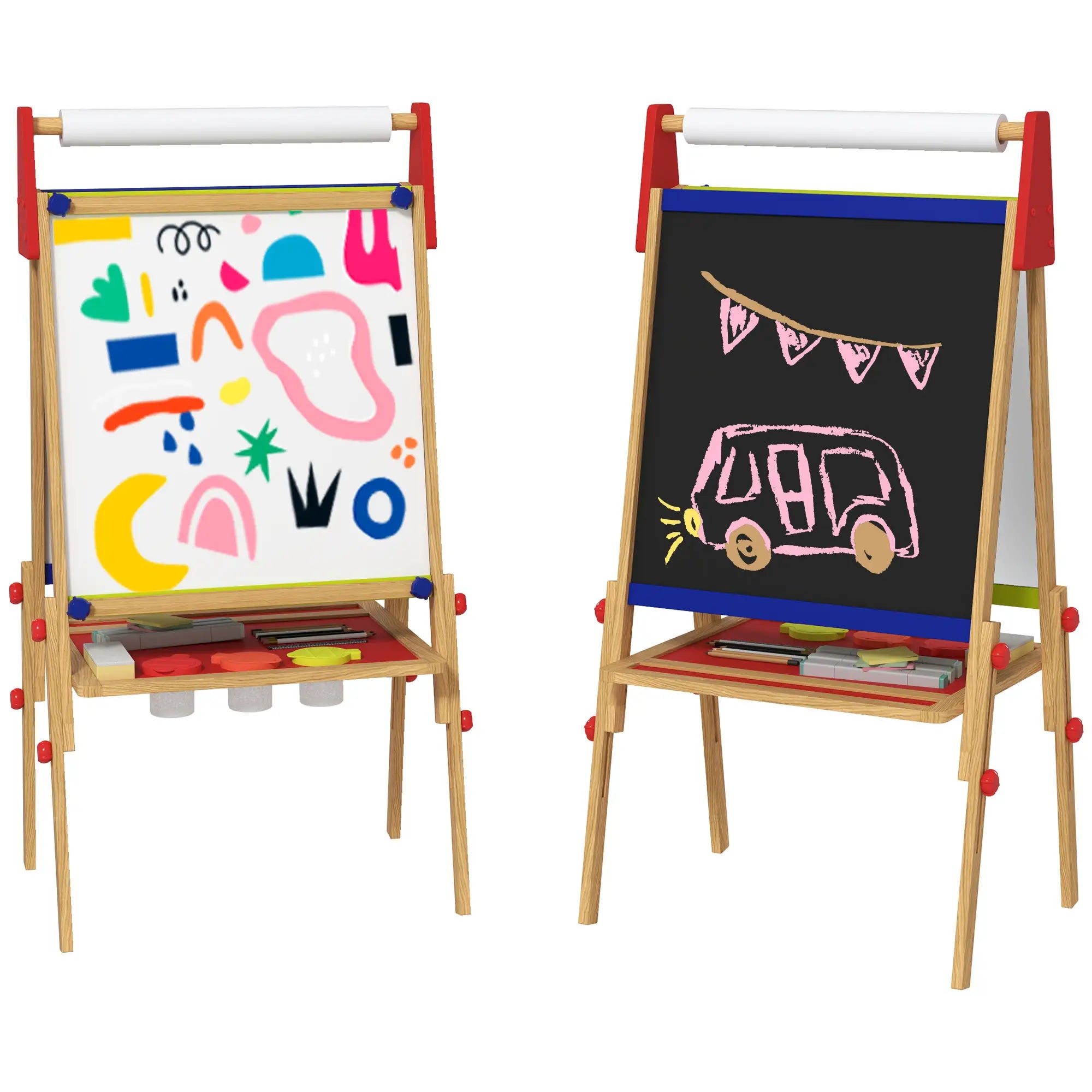 AIYAPLAY 3-in-1 Kindertafel höhenverstellbar – Naturholz